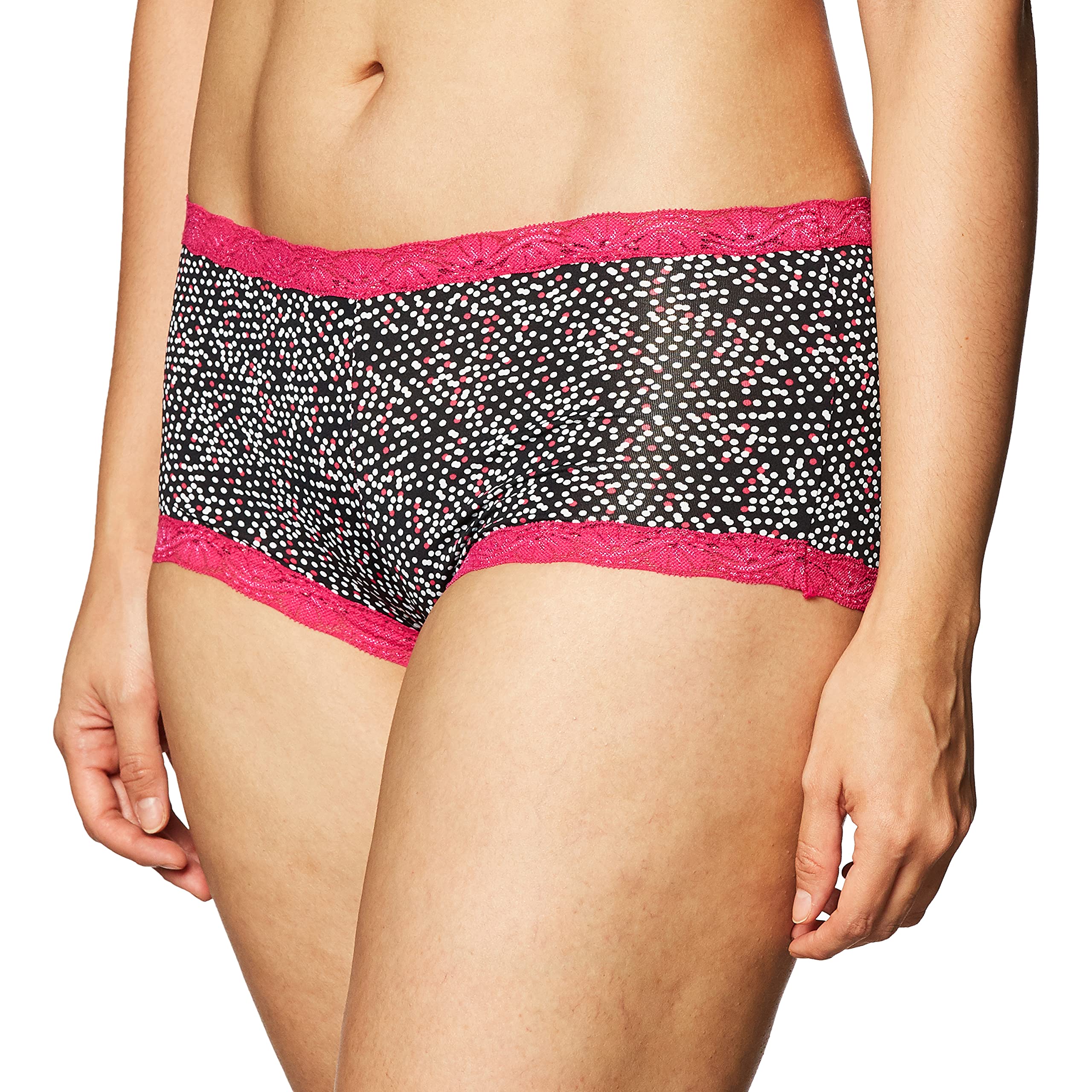 Maidenform Women's One Fab Fit Boyshorts, Low-Rise Fit Microfiber Boyshort Panties with Lace