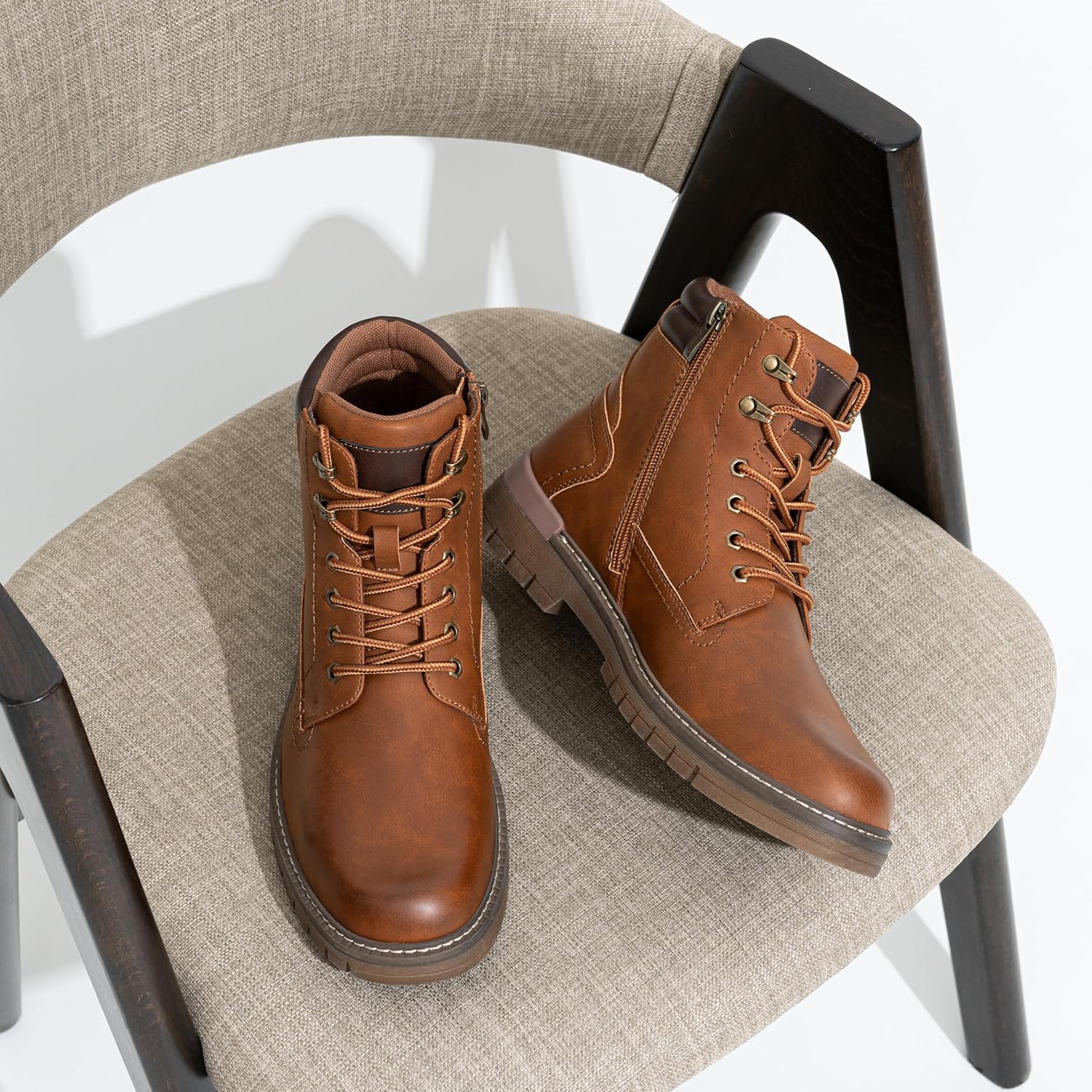 Jousen Mens Boots Fashion Casual Boot Hiking Zipper Chukka Boots for Men - Image 3