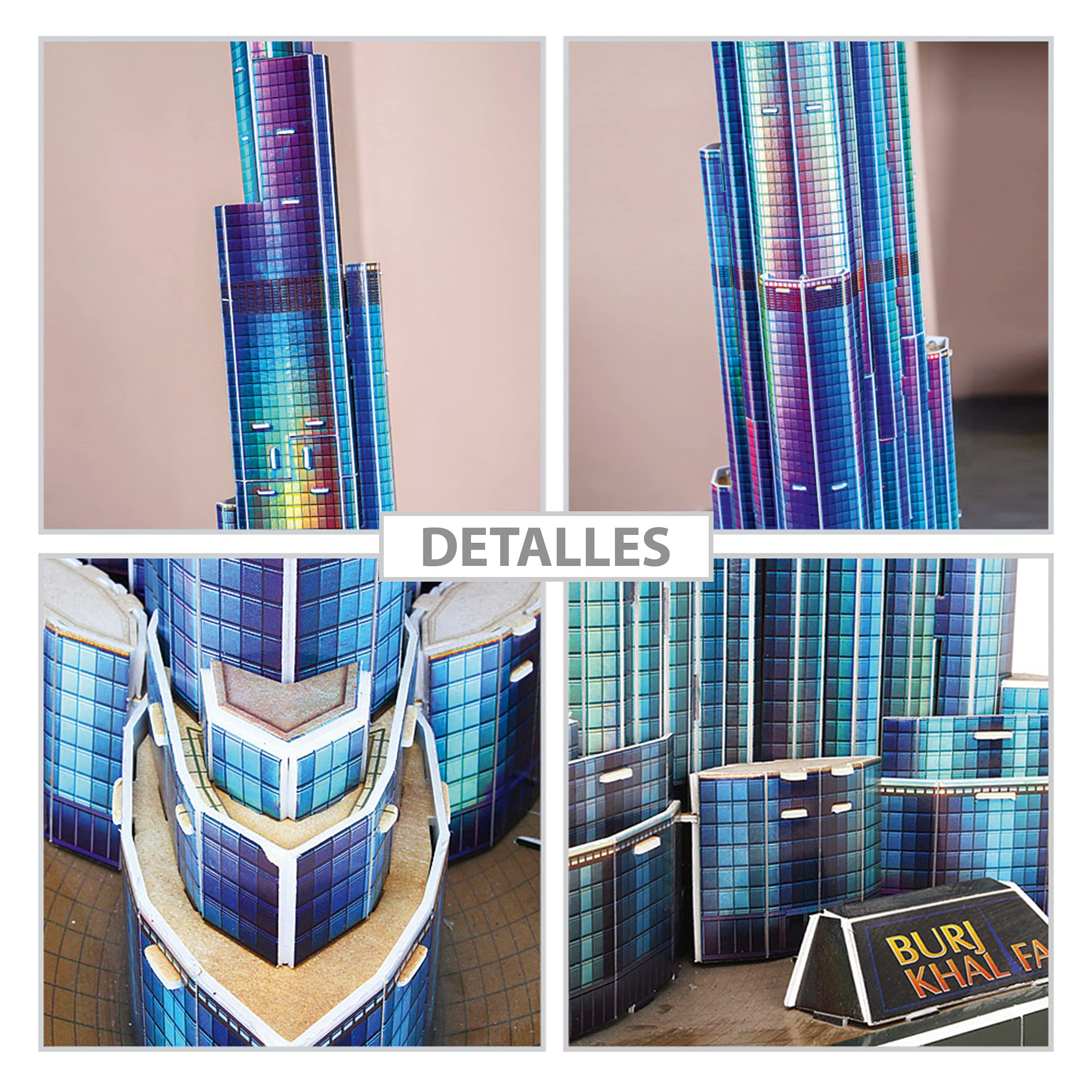 Puzzle 3D - Burj Khalifa LED | Maquette A Construire | Puzzles 3D Adulte Et Puzzle 3D Enfant 8 Ans | Maquette Jouet Enfant | 136 Pièces