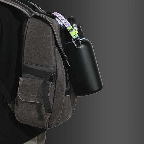 Miniatura 5 de Asa de cuerda de paracaídas para botella Hydro Flask 2.0 de boca ancha estándar con anillo y mosquetón (12, 16, 18, 20, 32, 40 y 64 onzas)