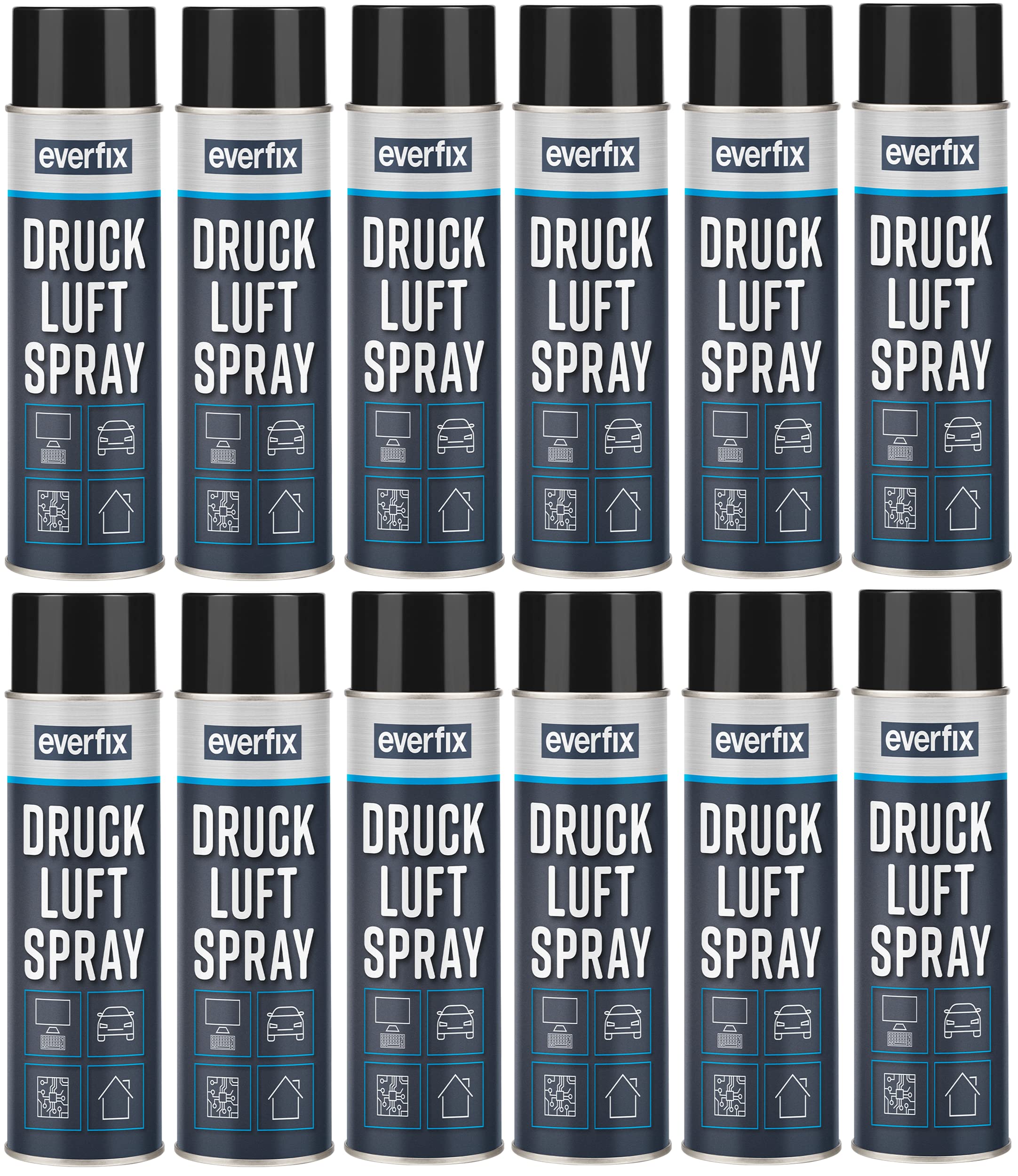 Spray sprężone powietrze (12 x 500 ml) sprężone powietrze w sprayu do czyszczenia komputera, klawiatury – spray do czyszczenia laptopa