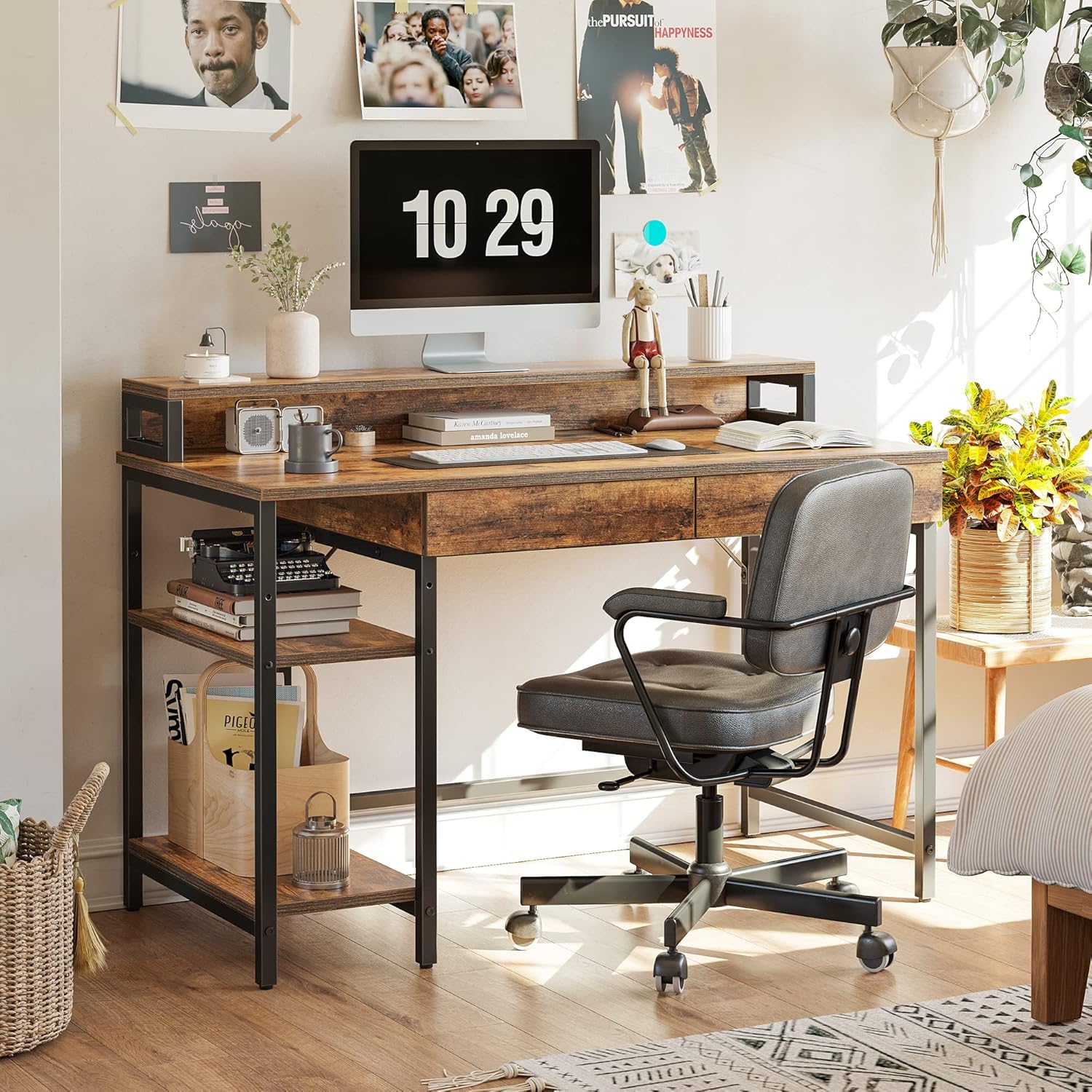 Buy CubiCubi Computer Desk with Monitor Stand, 47 inch Home Office