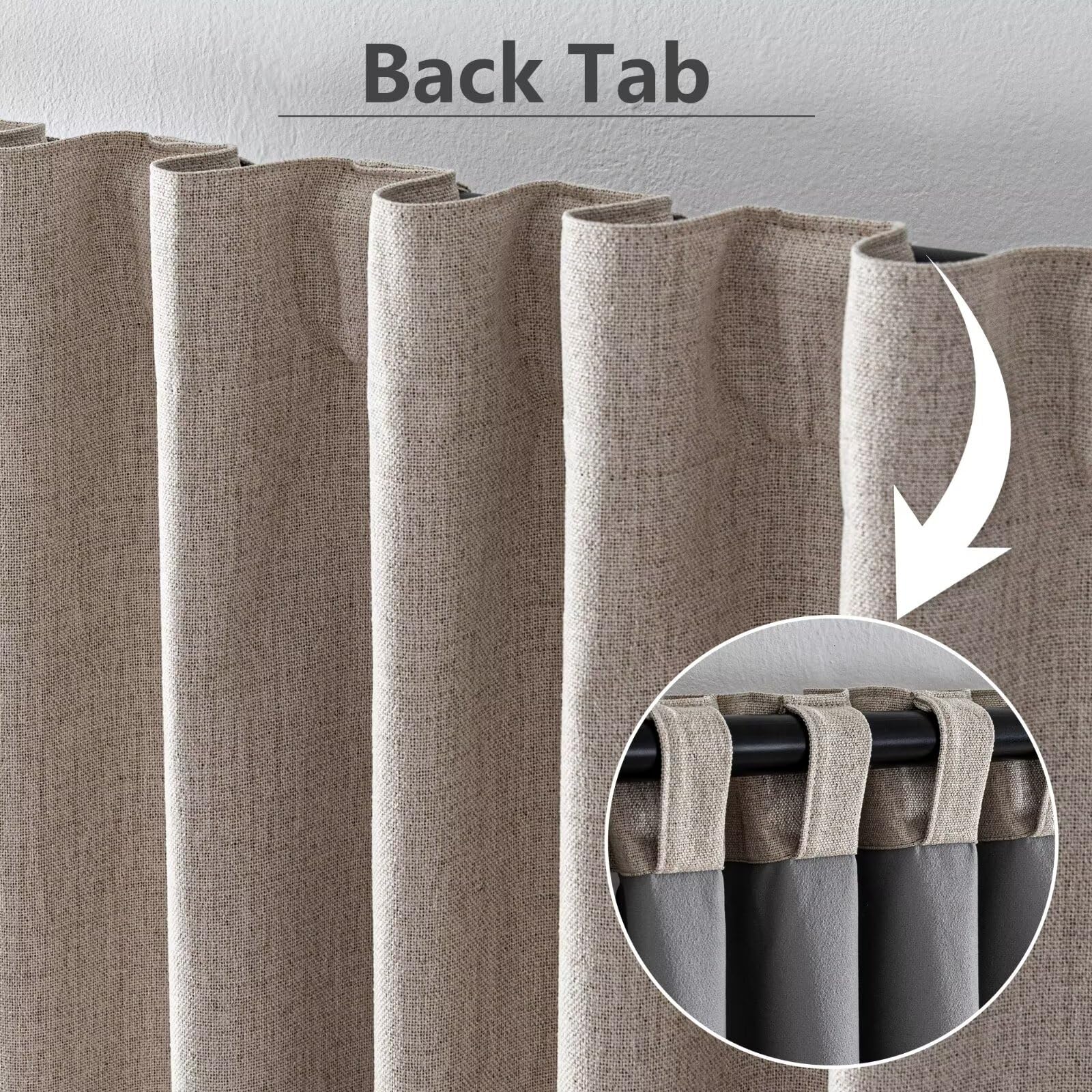 Cortinas 100 % opacas para dormitorio, juego de 2 paneles de 72 pulgadas de largo, aislamiento térmico, bolsillo para cortinero y pestaña trasera, reducción de ruido, decoración de lujo (52