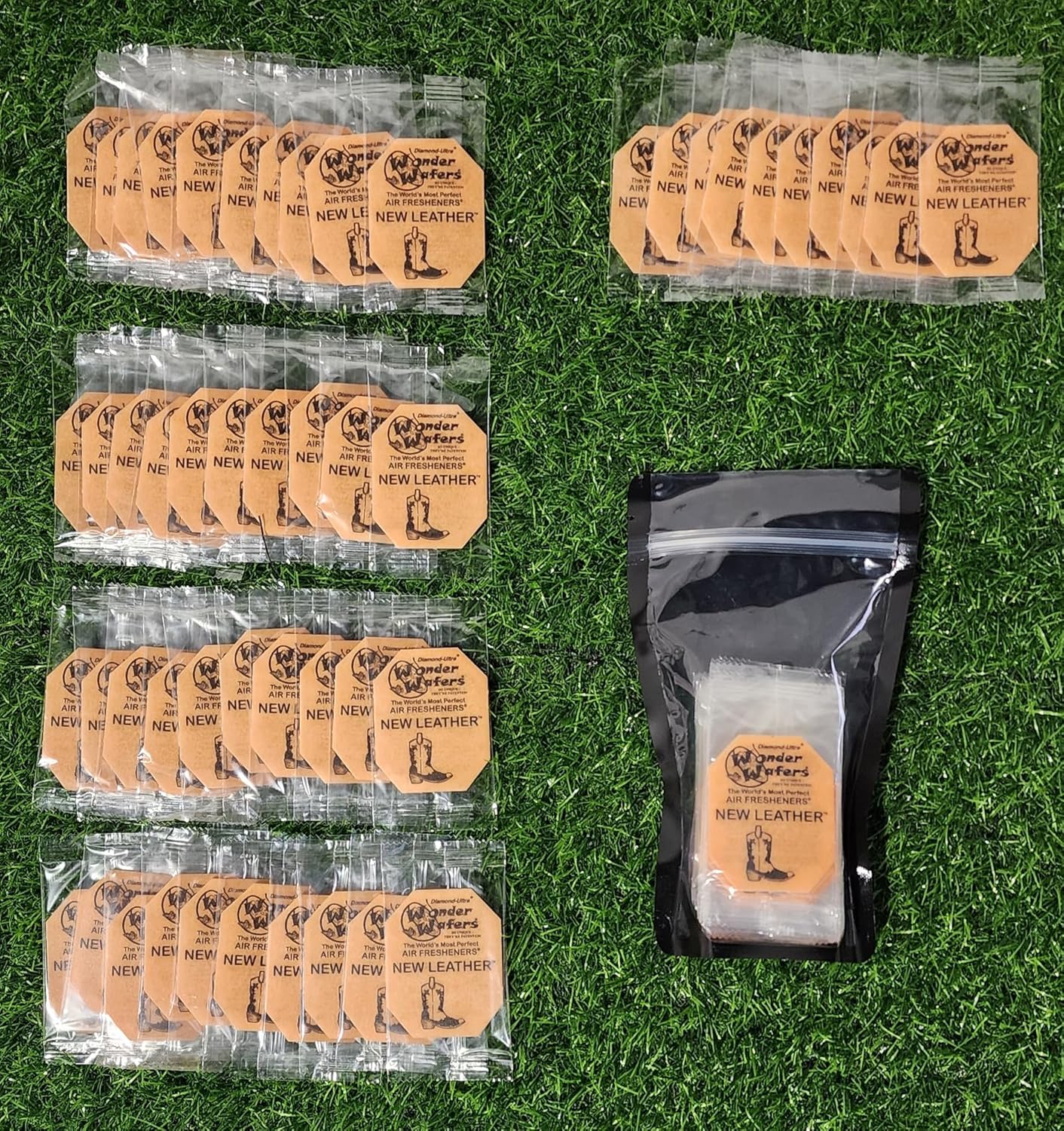 Wonder Wafers Air Fresheners, New Leather Scent, 50 Count, Individually Wrapped