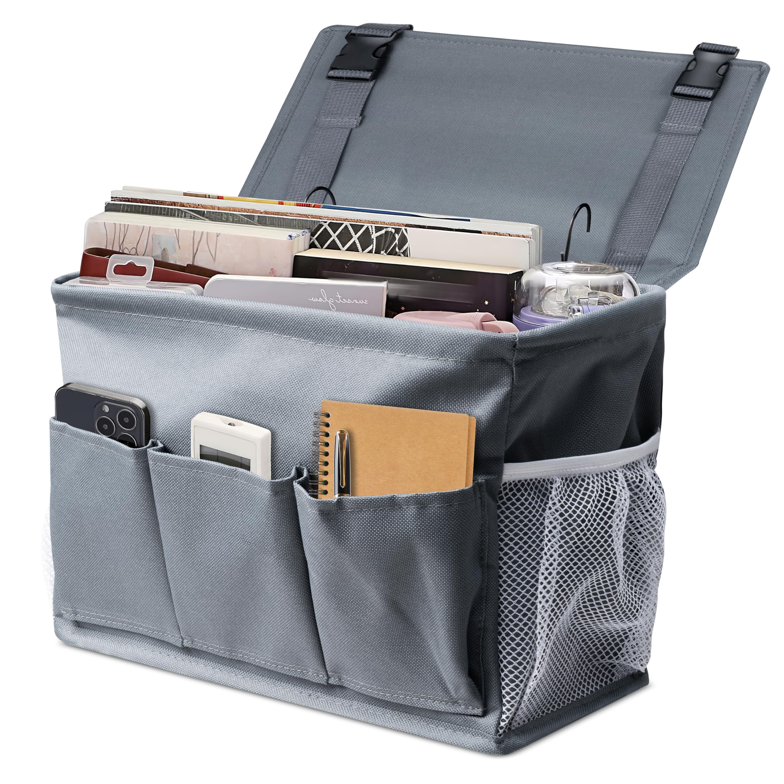 Rangement de chevet pour livres et téléphone en tissu Oxford