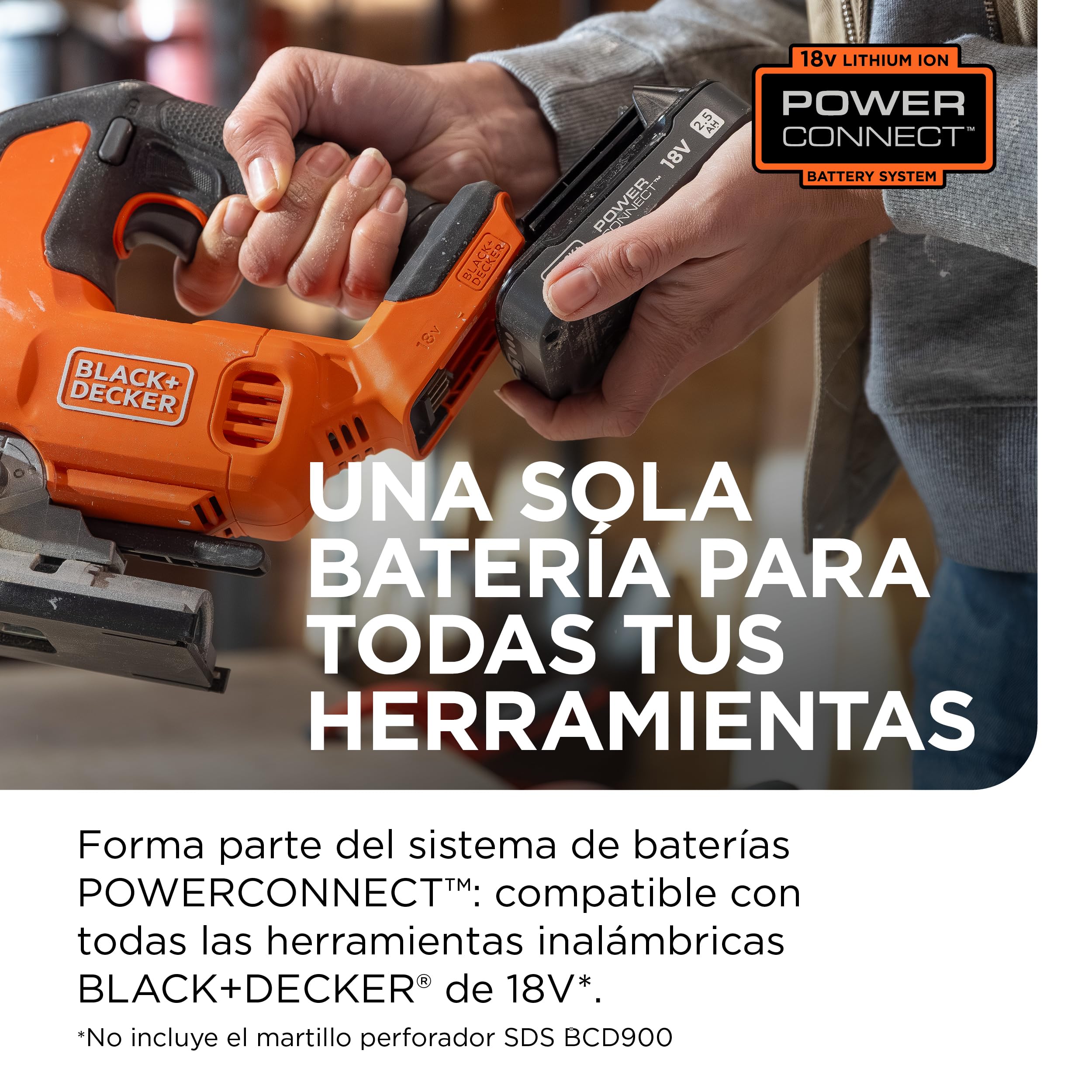 BLACK+DECKER Sierra de calar INALÁMBRICA sinescobillas, unidad básica, herramienta de sierra decalar de 18V solamente, con 6 hojas, batería noincluida, BLCJS78NZ-XJ