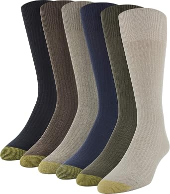 GOLDTOE Mens Stanton Crew Socks, Multipairs