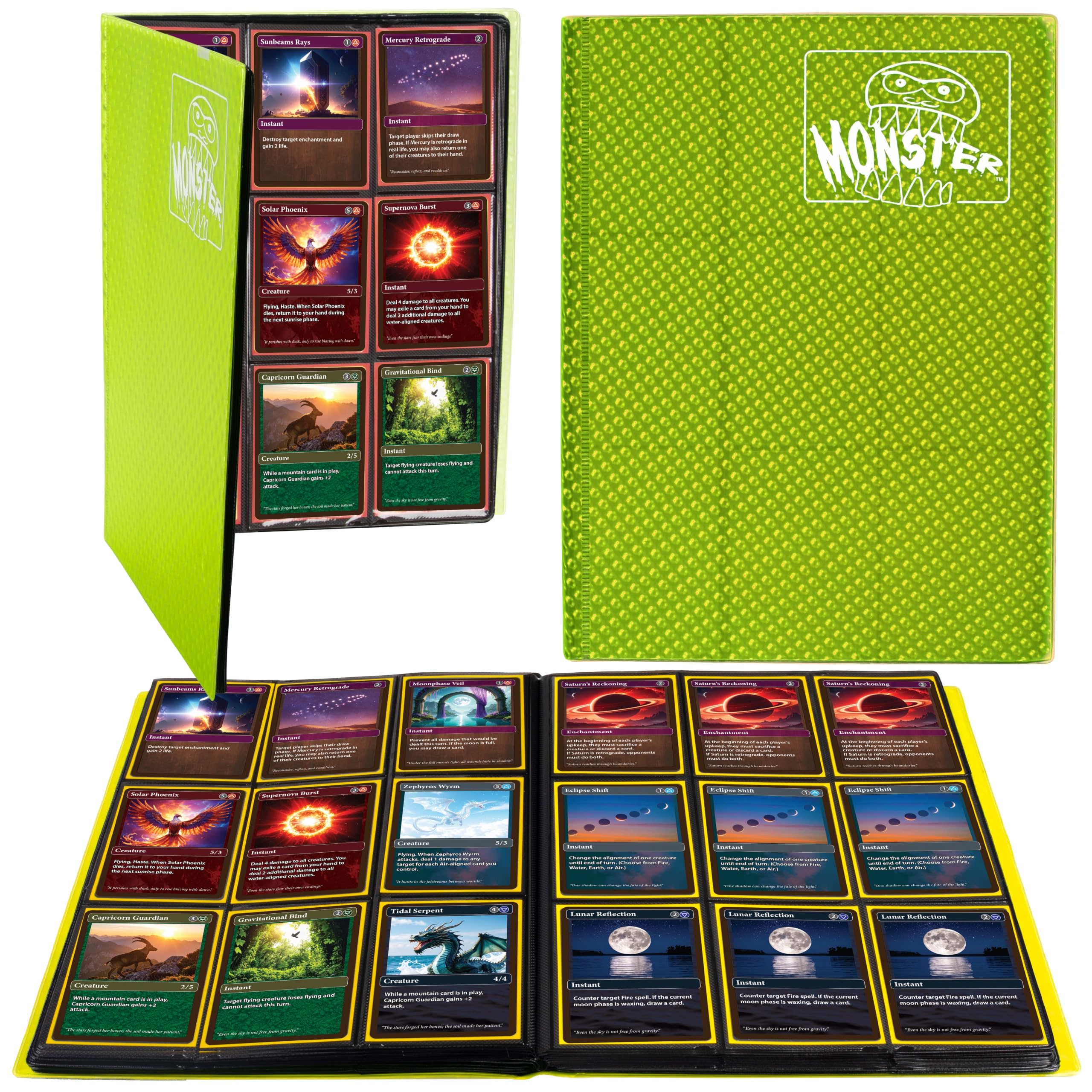 Amazon.com: 9 Pocket Trading Card Binder-Holofoil Yellow Album w