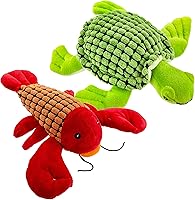 Vista 2 de Giftable World Langosta de pana de peluche para mascotas de 9 pulgadas con chirriante y arruga
