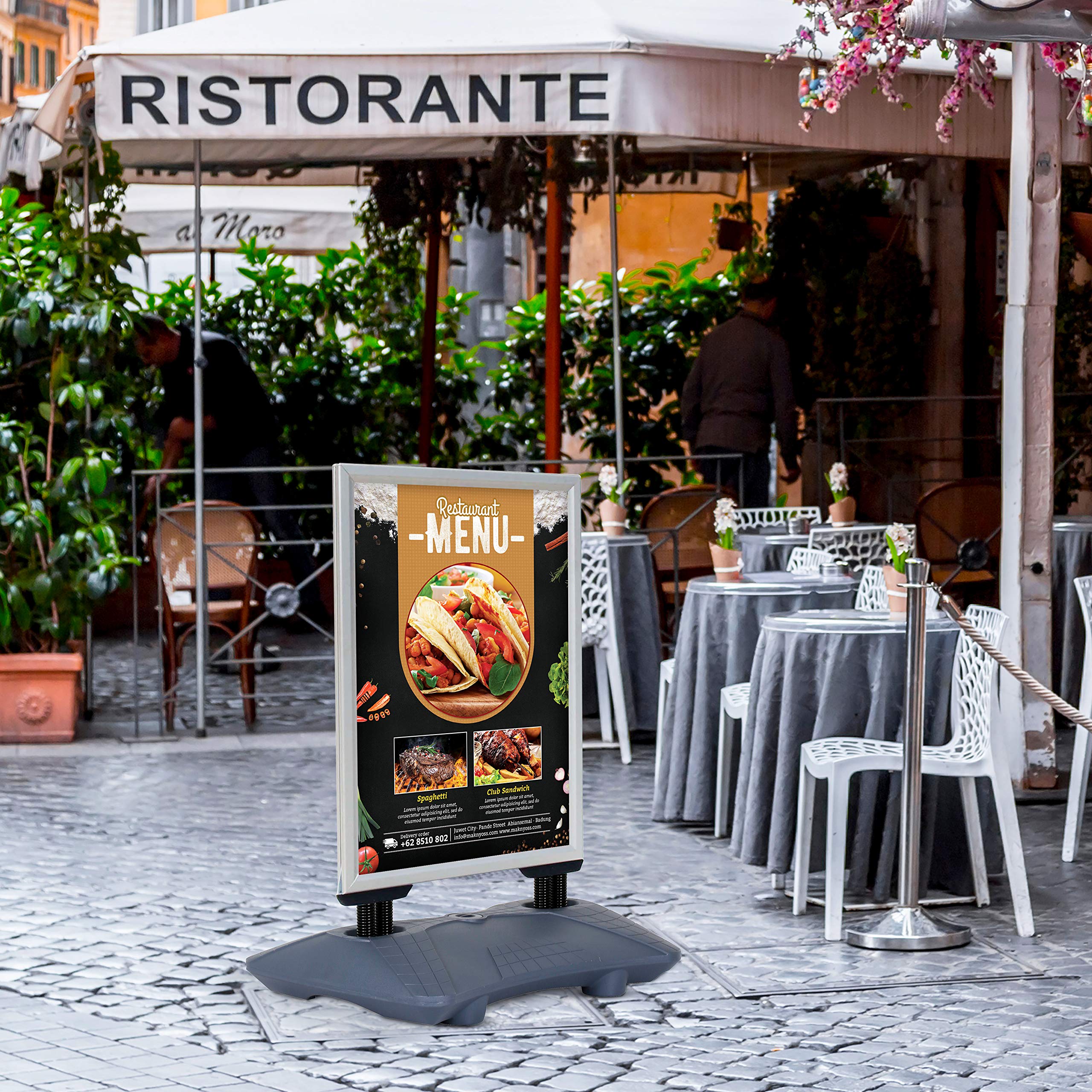 WindPro® PREMIUM | Plakataufsteller A1 wasserfest silber | GEN2