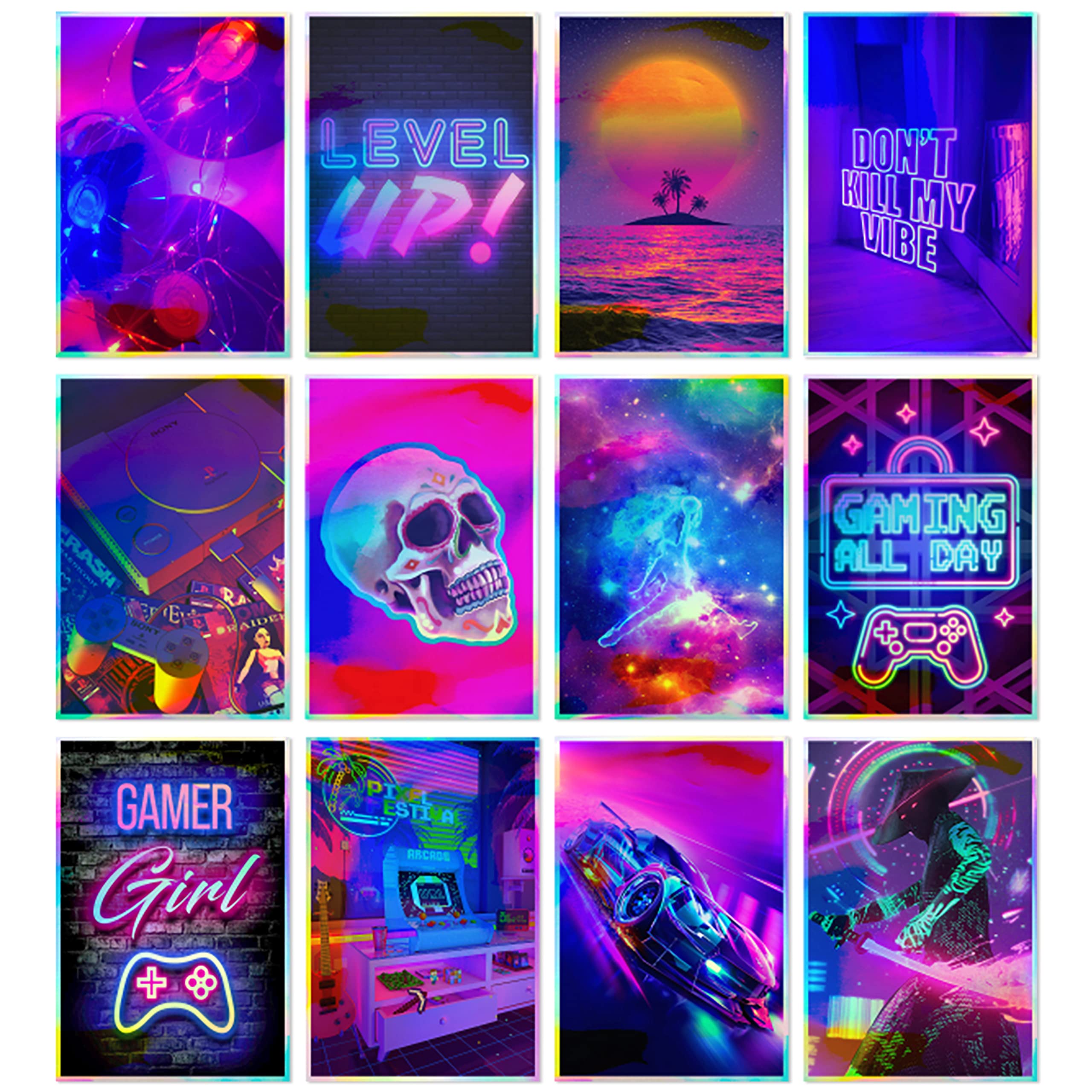 HK Studio Gaming Room Decor for Teens Room Easy Peel and Stick Game