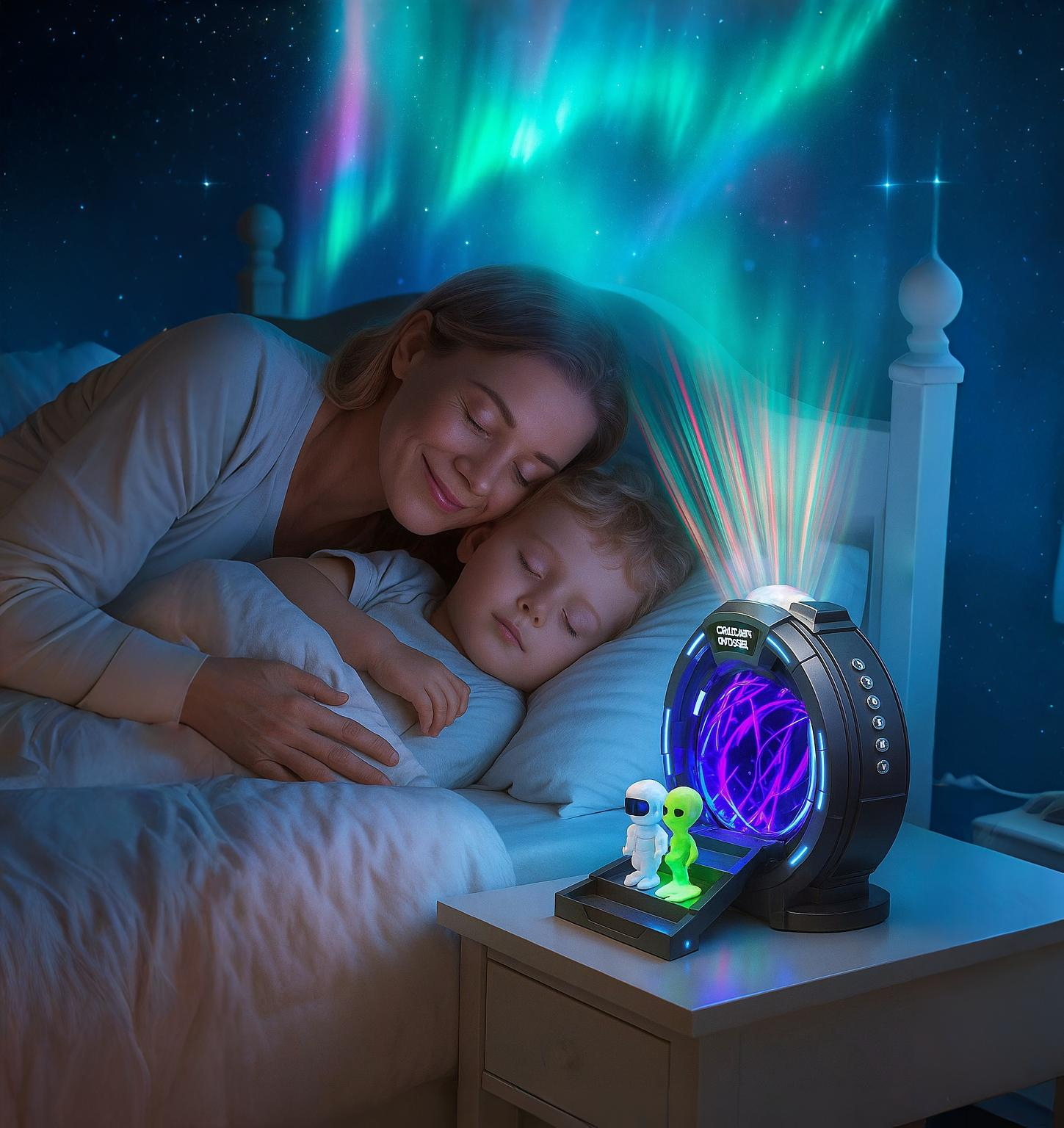 Northern Lights Projector with Plasma Ball Lamp, White Noise