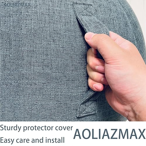 Miniatura 12 de Cubierta de bola sentada, adaptador de clavija de tapón de aire, 25.6 pulgadas y 29.5 in, bola de parto, cubierta de bola de ejercicio para bola de