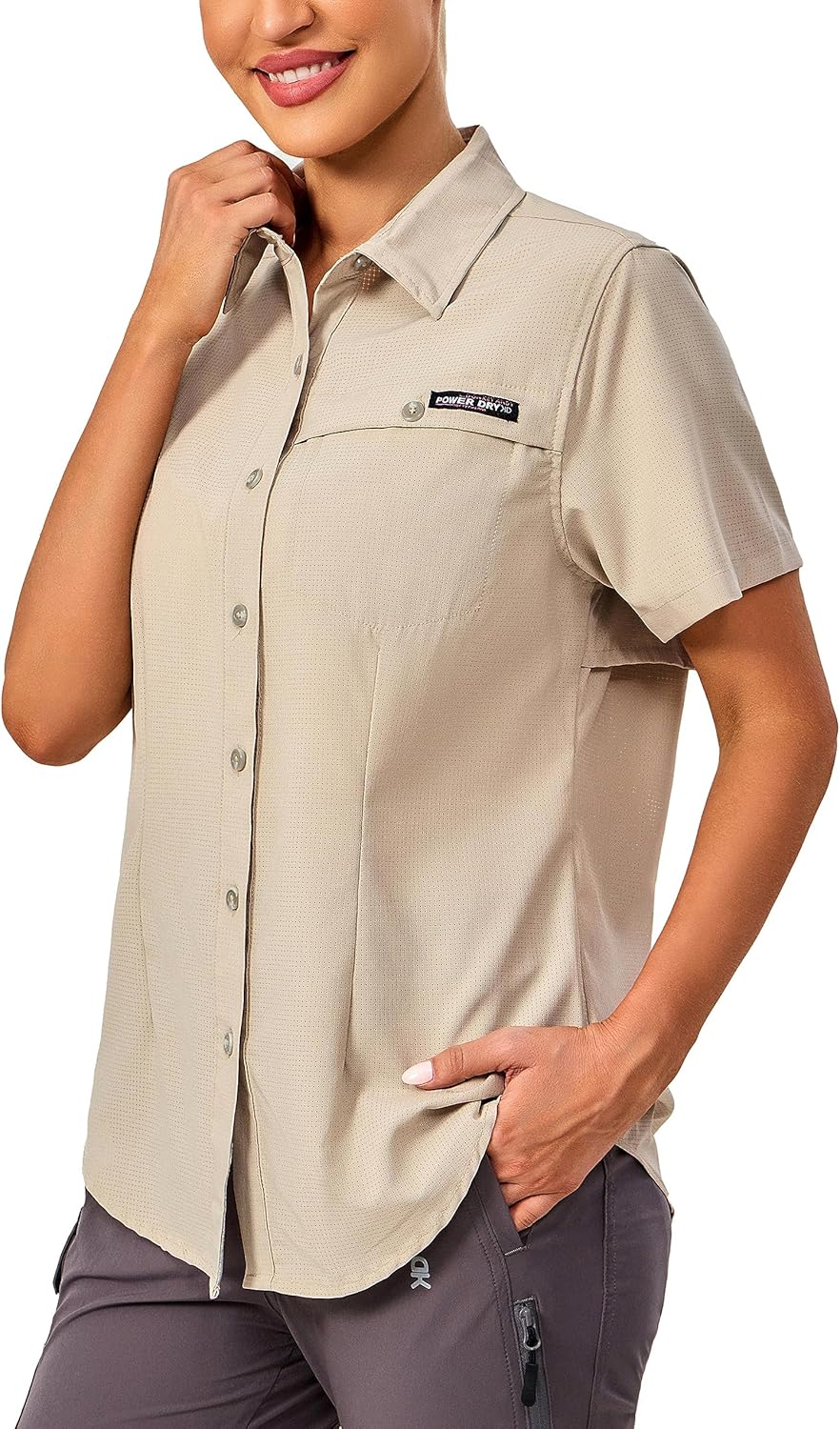 Little Donkey Andy Women's Lightweight UPF 50+ Short Sleeve Shirt, Breathable Fishing Hiking Shirt, Air-Holes Tech