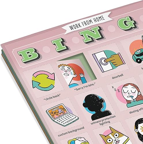 Miniatura 4 de Knock Knock Bingo para trabajar desde casa, 12 tarjetas reutilizables para jugar para llamadas de la FMH