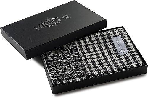 Miniatura 63 de Veronz - Bufanda clásica de invierno muy suave de aspecto lujoso y sensación de cachemira con caja de regalo Regalo a cuadros rosa y marrón