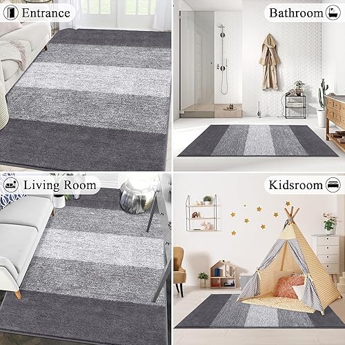 Miniatura 190 de Vaukki Tapete para puerta de entrada, antideslizante, absorbente, atrapador de lodo, tapete para el interior, tapete lavable para puerta de entrada