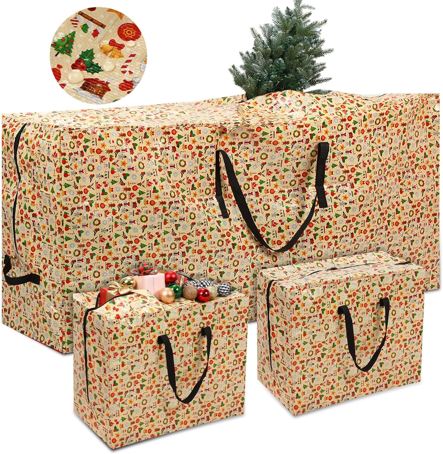 Paterr 3 Pack Extra large Artificial Christmas Tree Storage