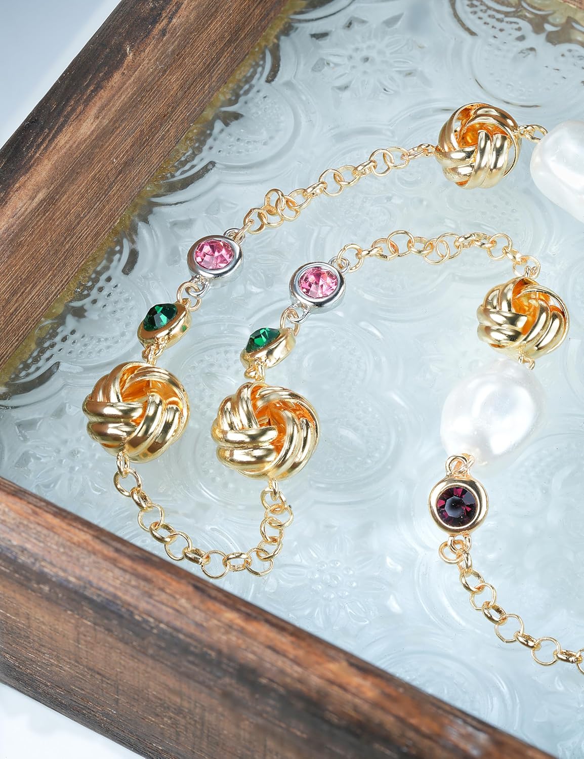 Beaded Choker Necklace Gold Plated Baroque Pearl Zircon Charms Boho Adjustable Statement Jewelry for Women - Image 2