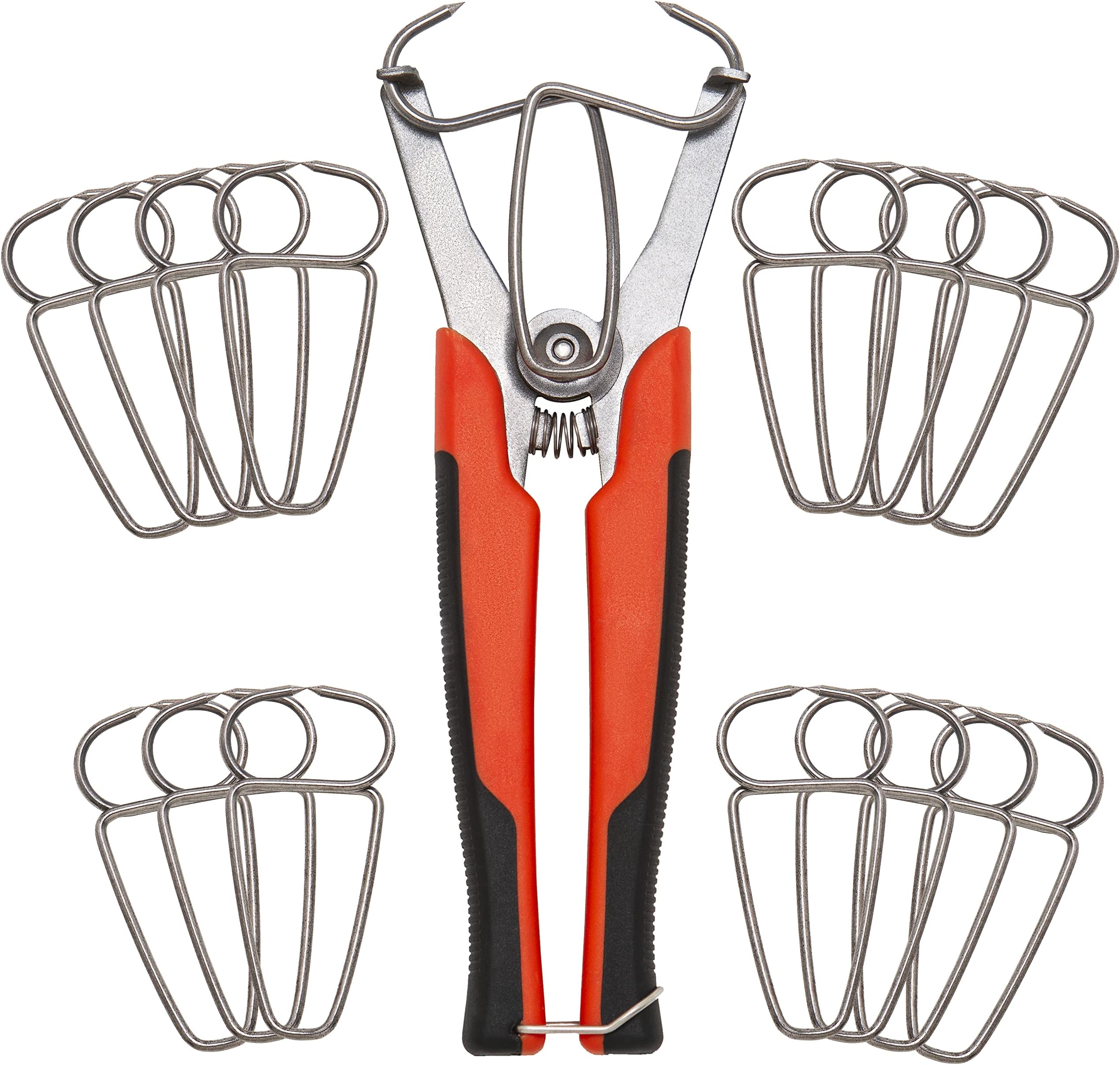 Miter Spring Clamp Pliers with 16 Miter Spring Clamps - Spring Loaded H le Design – Long 8 inch H le for Big H s for use with Wood Trims, Moldings, Picture Frames, Woodworking.