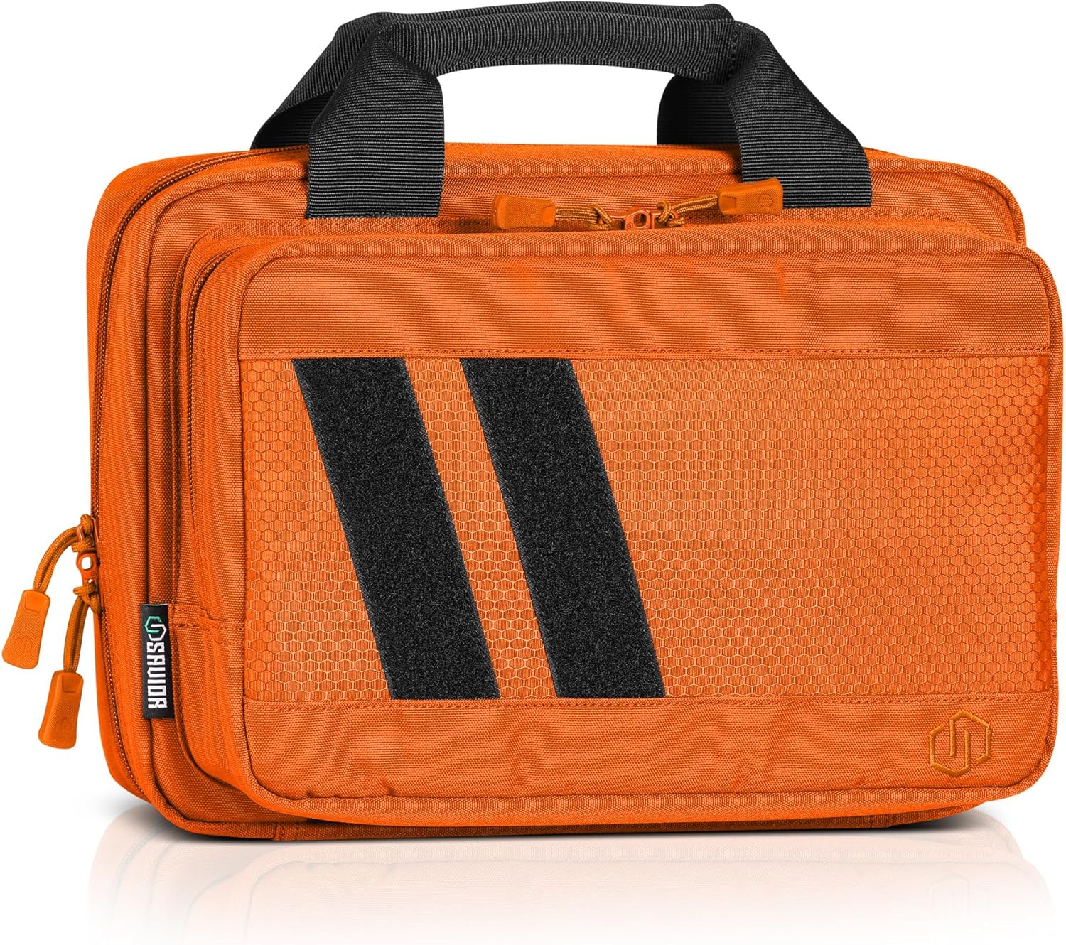 Savior Equipment Specialist Series Tactical Double Scoped Handgun Firearm Case Pistol Bag For Outdoor Hunting Shooting Range, Lockable Compartment, Additional Magazine Storage Slots