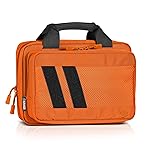 Savior Equipment Specialist Series Tactical Double Scoped Handgun Firearm Case Pistol Bag For Outdoor Hunting Shooting Range, Lockable Compartment, Additional Magazine Storage Slots