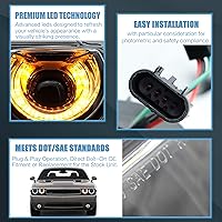 Vista 5 de Conjunto de faros delanteros VLAND Compatible con Dodge Challenger 2008-2014 3ra Gen Cupé, Normal