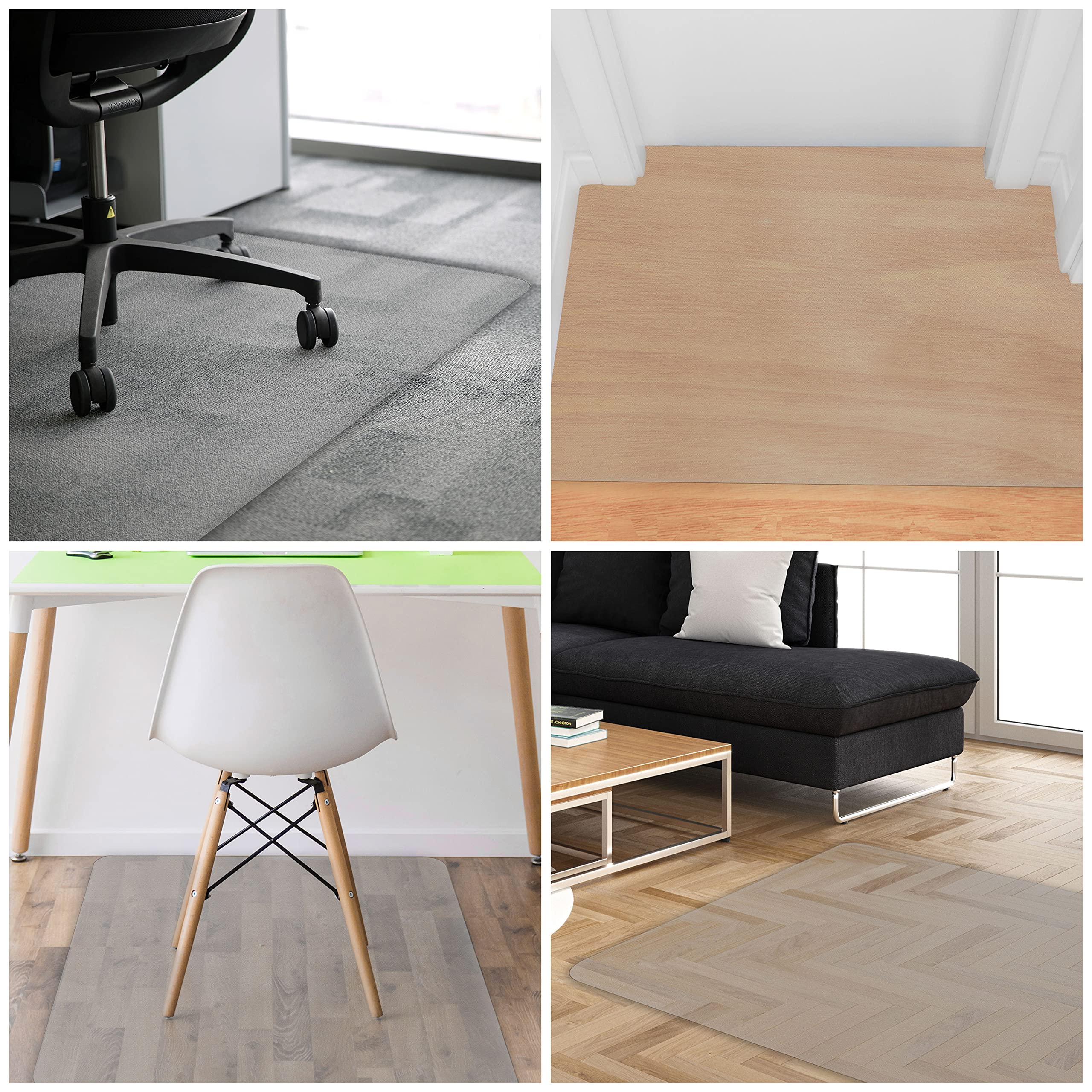 Belle Vous Protector Suelo Silla Ruedas Transparente Resistente – 120 x 120 cm - Alfombra Silla Ruedas Antideslizante Alfombra y Suelo - Protector de Suelo para Silla de Oficina