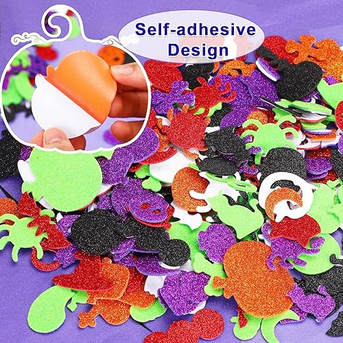 Vista 58 de JULBEAR 300 calcomanías de espuma de Pascua, calcomanías de primavera, coloridas calcomanías decorativas a granel de huevos de conejito de pollo