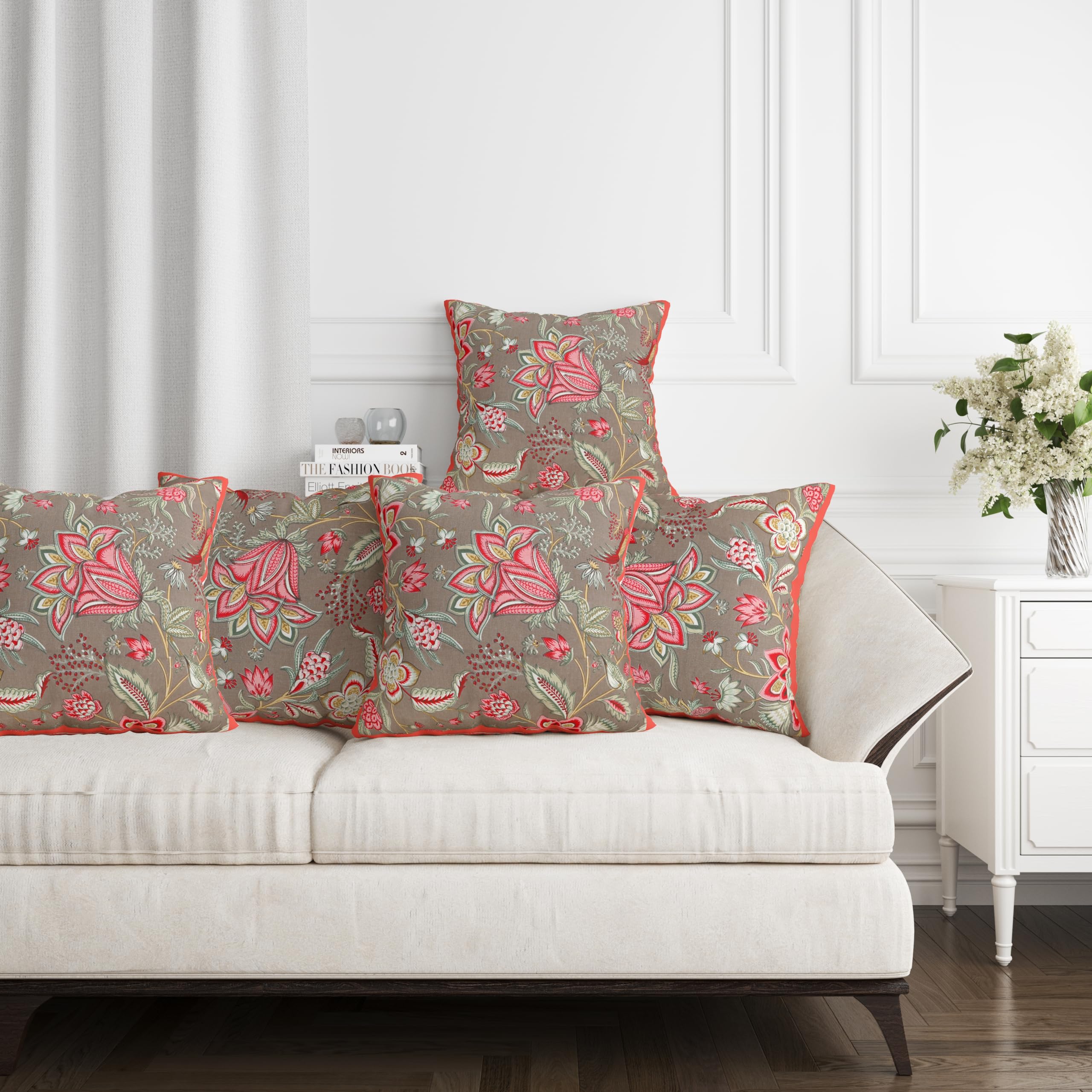 Clovertico Handmade Throw/Pillow Cushion Covers :100% Cotton Fabric : High Thread Count