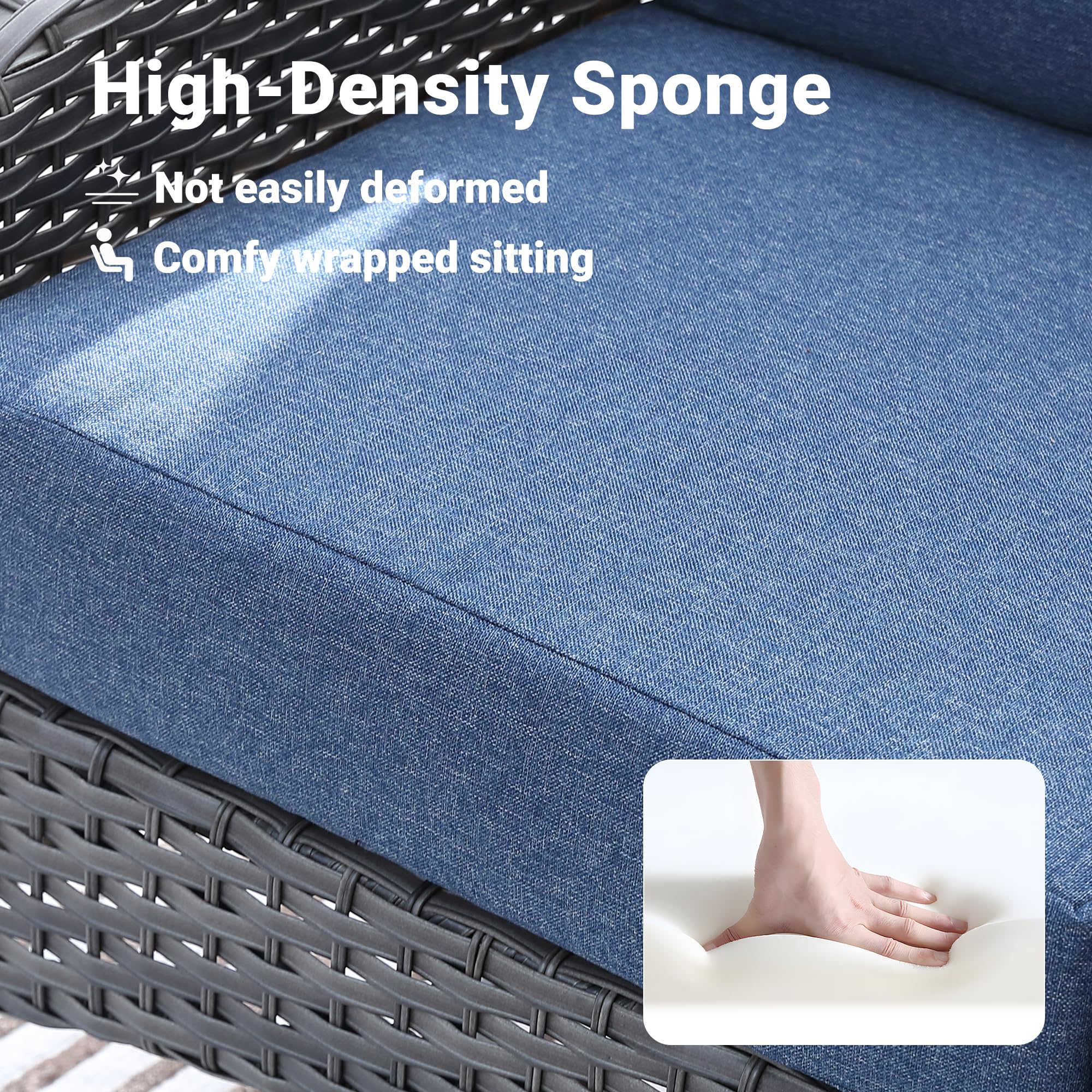 ovios 2 Pieces Patio Furniture Set, Outdoor Wicker Chairs of 2, All