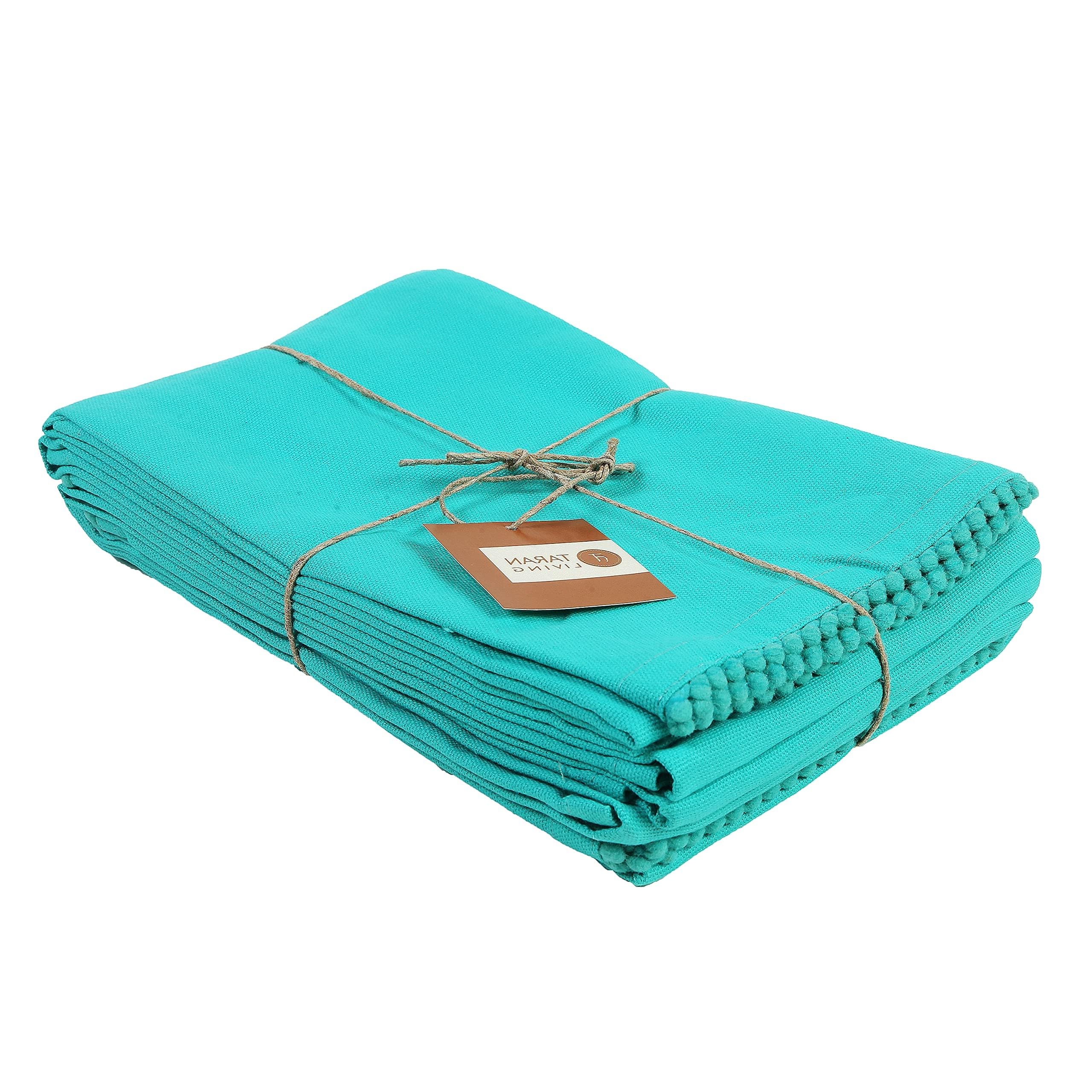 TARAN LIVING Kitchen Towels Dish Towels for Kitchen Tea Towels for Kitchen Bar Towels for Cloth Towels dishcloths - Solid 18"x28" Pack of 6 (Teal, Pack of 6)