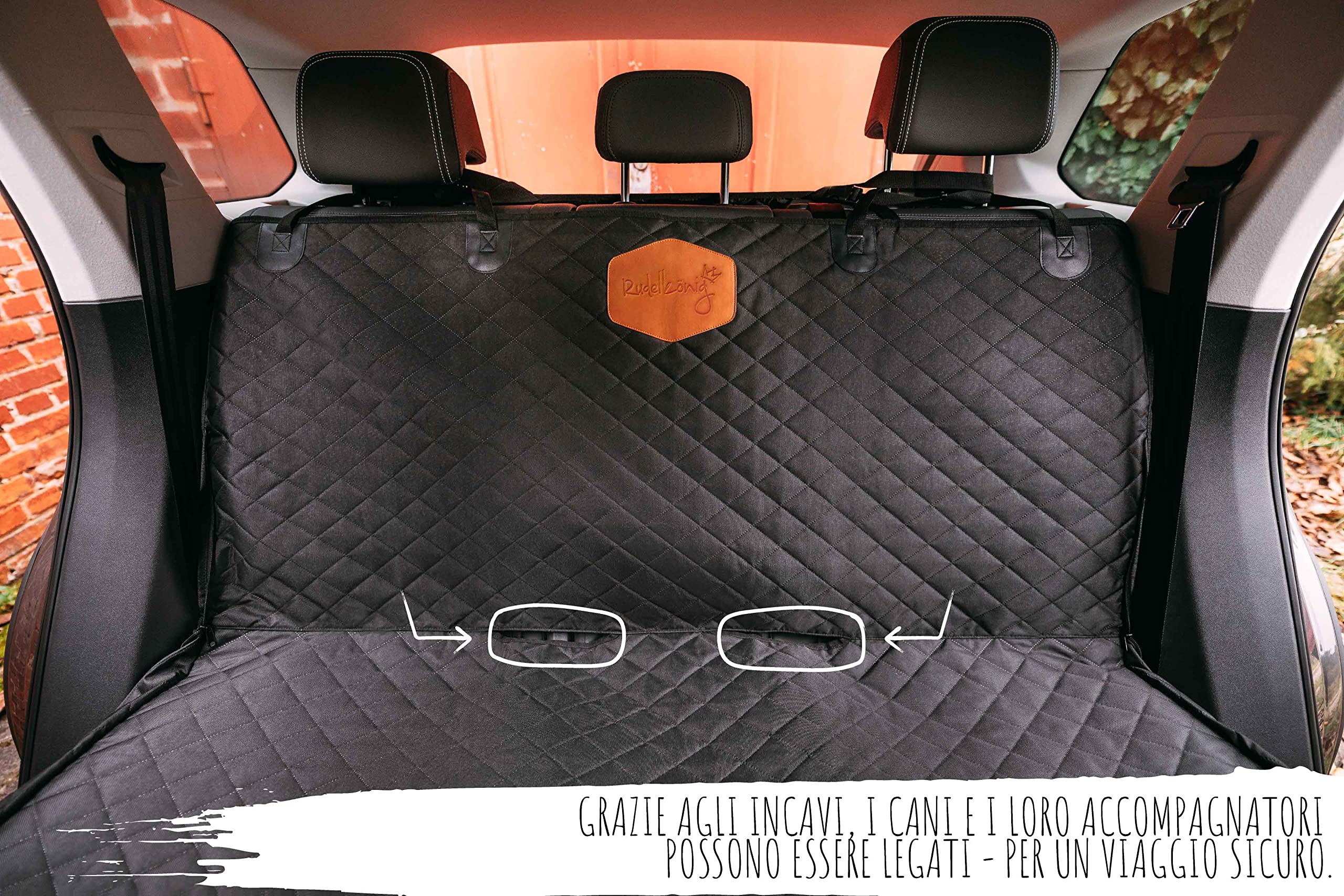 Rudelkönig Coprisedile Auto Per Cani - Telo Cane Auto Impermeabile e Antigraffio con Finestra - Copri Sedile auto per cani Universale Facile da Pulire