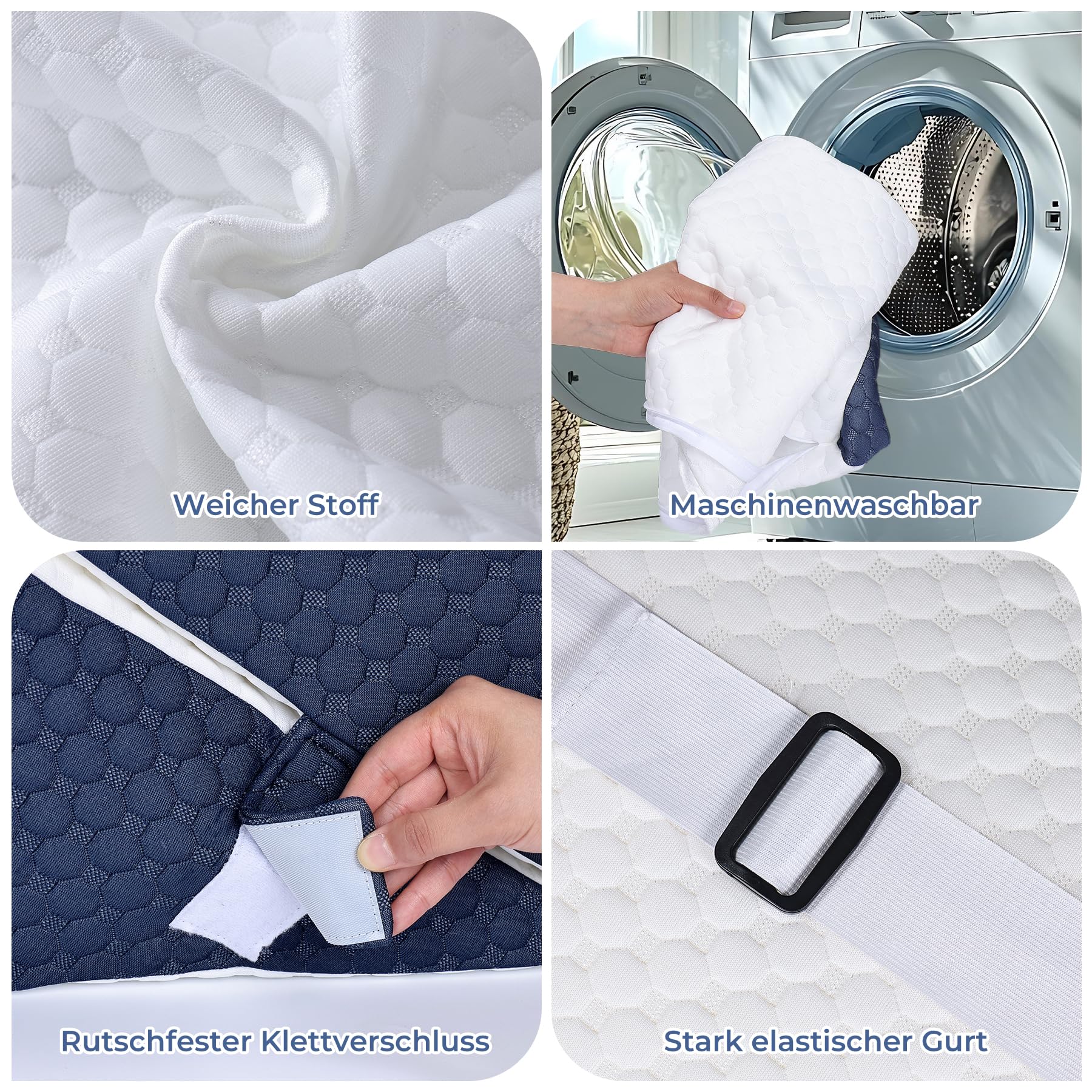 7pcs Verstellbares Keilkissen Set, Lesekissen für Rücken Nacken & Beine | Ergonomisches Bettkeil aus Hochdichteschaum für Reflux Schlafapnoe, Beinkissen & Rückenkissen beim Spielen, Lesen
