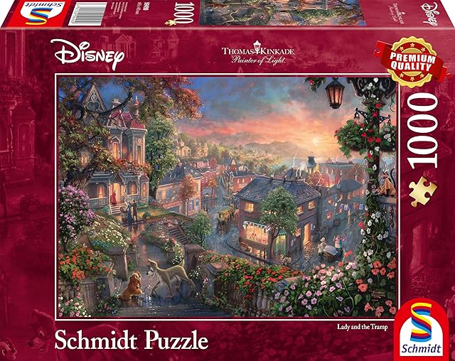 Schmidt Thomas Kinkade: Disney - Lady and the Tramp Jigsaw Puzzle (1000-Piece)