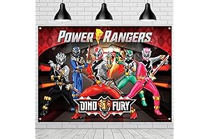 4.3ft x 6ft Epic Power Rangers Backdrop Officially Licensed Power Rangers Birthday Party Supplies