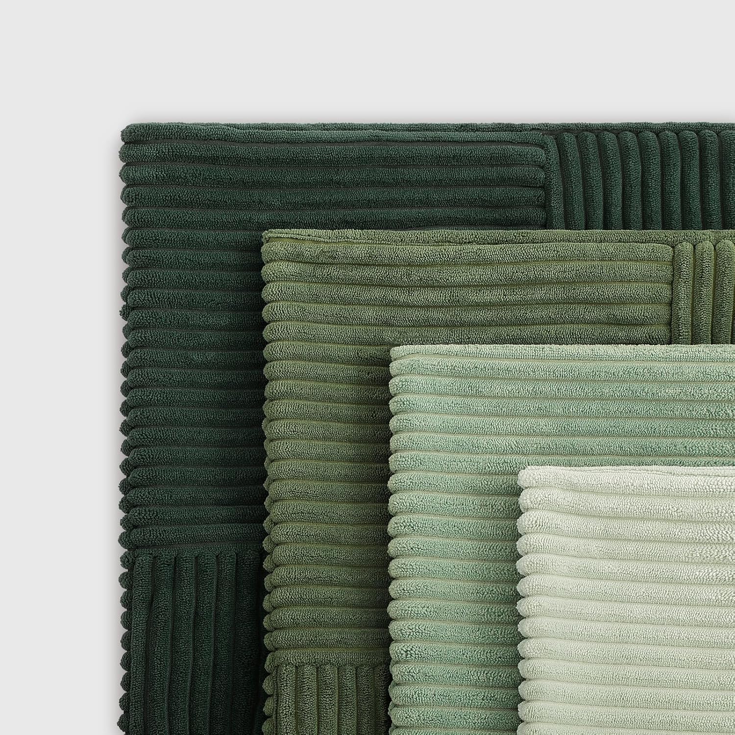 Topfinel SageGreen Throw Pillow Covers,Boho Farmhouse 20x20 Inch Cushion Covers Set of 4,Soft Corduroy Home Decor for Couch Bed Sofa Living Room LightGreen,MossGreen