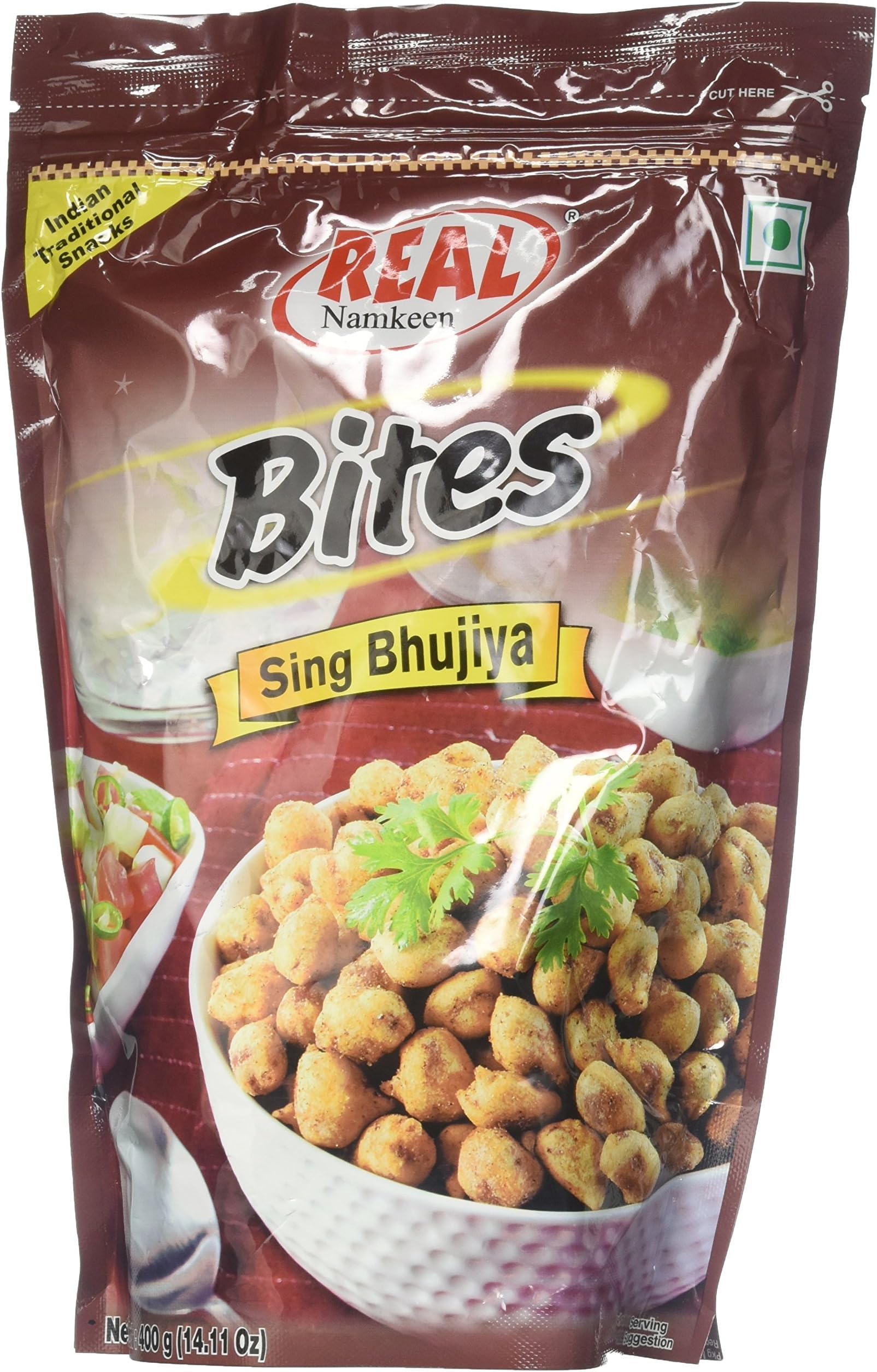 Real Namkeen, Bites Sing Bhujia, 400 Grams(gm)