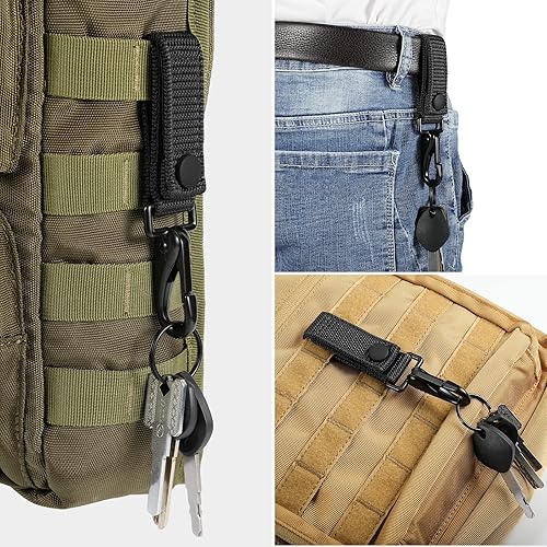 Miniatura 6 de Llavero con clip para cinturón resistente con broche de metal y correa Molle de nailon