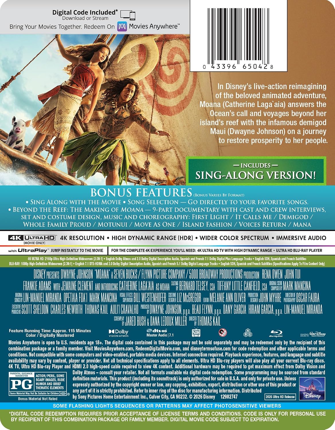 Moana (2026) - 4K UHD/Blu-ray Combo + Digital + Steelbook image 3