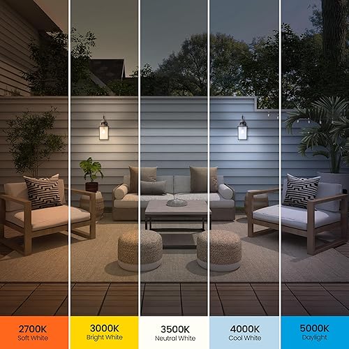 Miniatura 4 de Feit Electric Bombilla LED del atardecer al amanecer, equivalente a A19 60 W, 5CCT, no regulable, base media E26, 90 CRI, 800 lúmenes, blanco