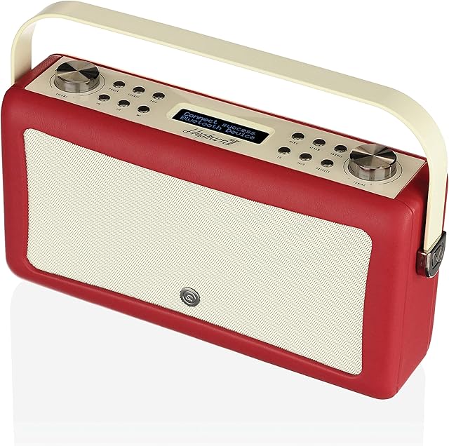VQ Hepburn Mk II DAB & DAB+ Digital Radio with FM, Bluetooth & Alarm Clock  Red