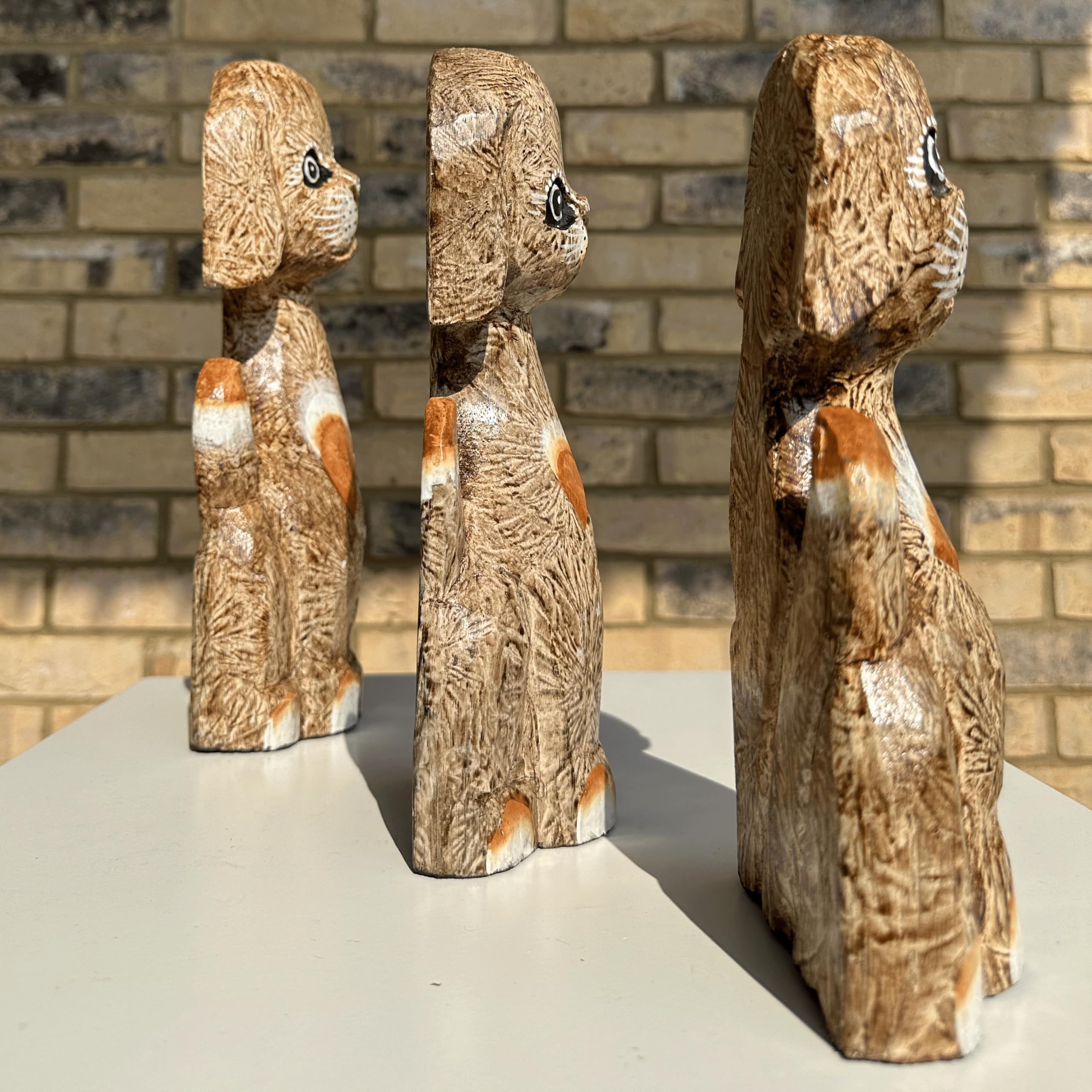 Keskin Wooden Dog Sculpture, Dog Statue, Dog Figurine, wooden sculptures decor (Bronze - 20 cm) - Image 4