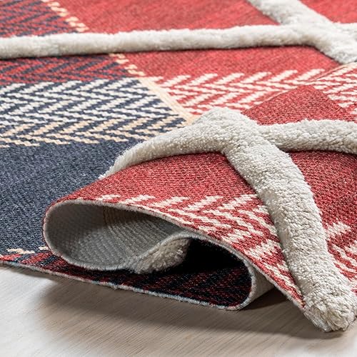 Miniatura 6 de nuLOOM Anastasia - Alfombra de área, 6 x 9 pies, color rojo