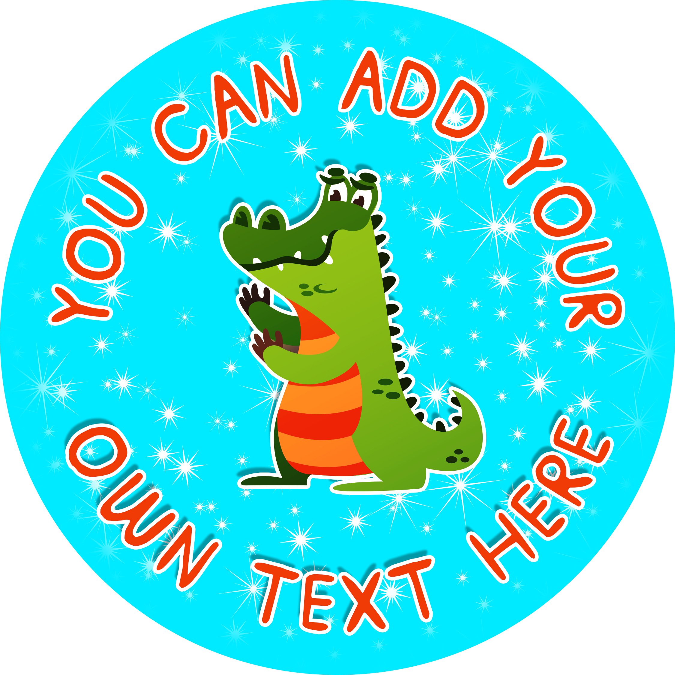 Dalton Designs Uk Charming Crocodile Cake Topper 7.5 Inch Personalised Edible On Icing Sheet With Hi-Res Image