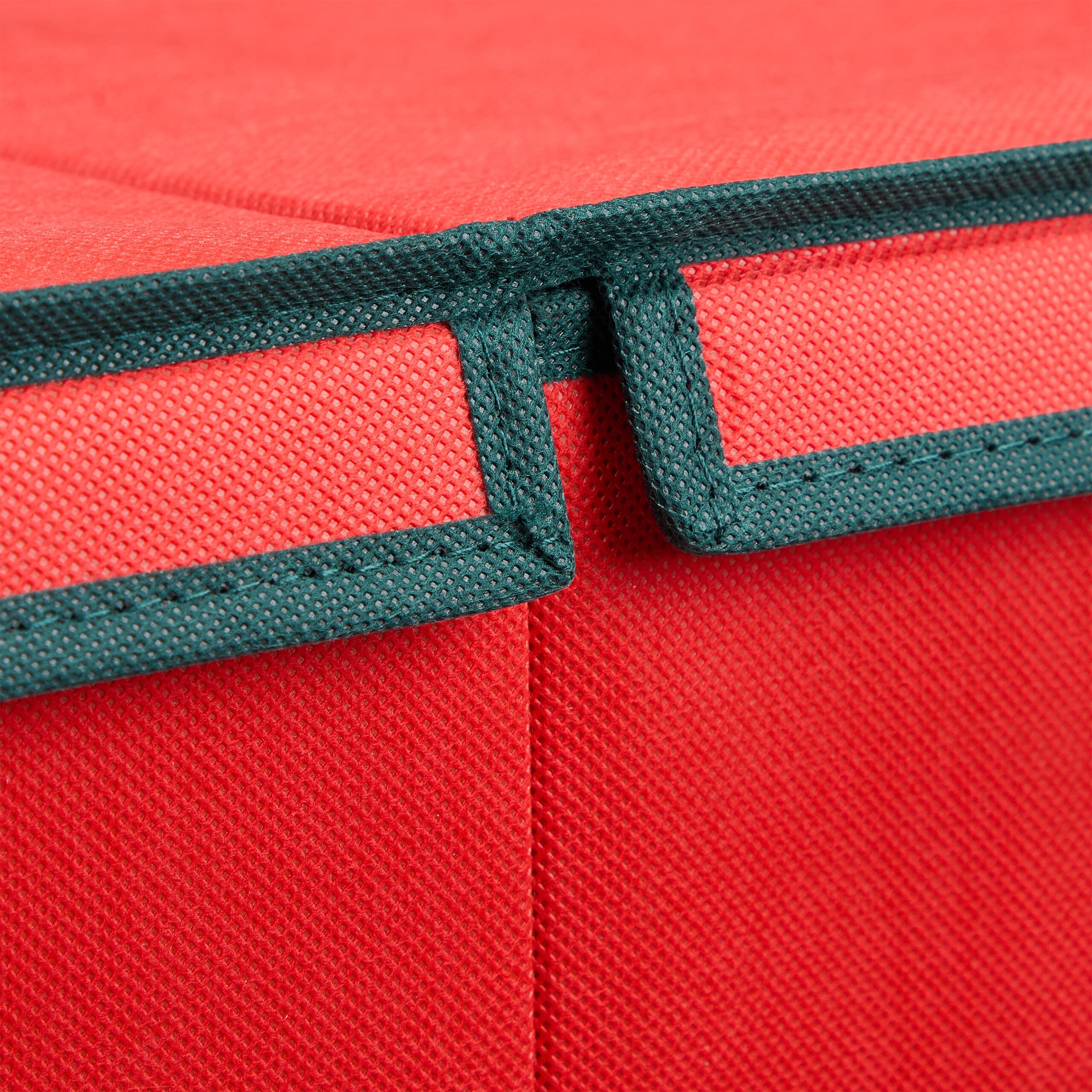 Relaxdays Scatola per Palline di Natale, Borsa Porta Palle e Addobbi Natalizi a 128 Scomparti, 30x30x60 cm, Rosso Verde