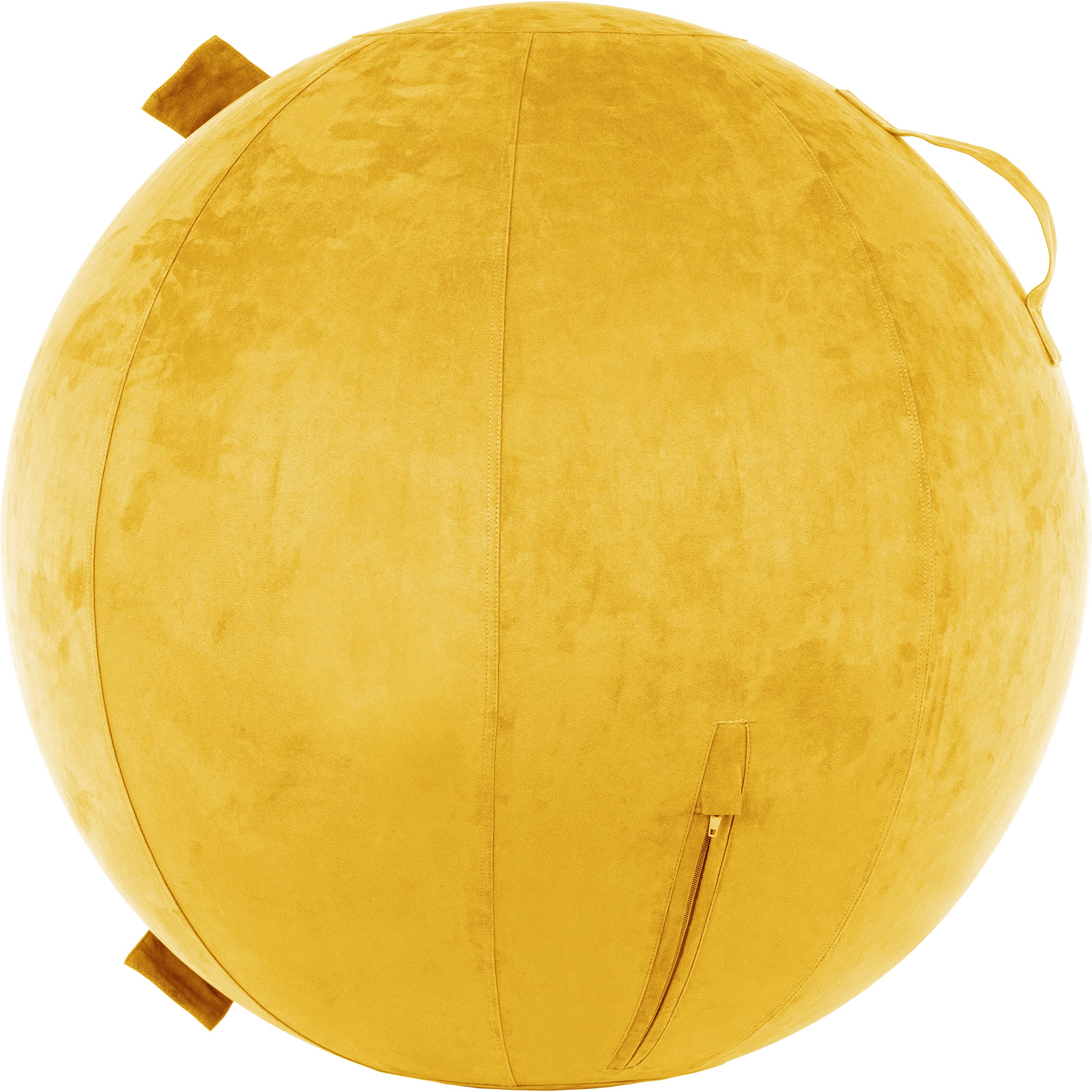 Husband Pillow Exercise Ball Case Cover Only - 65cm/26in, Gold Rush Microsuede Leather Cover for Yoga, Pilates, Fitness Balance Stability, Office Ball Chair Seat. Soft & Slip Resistant, Pro Guide