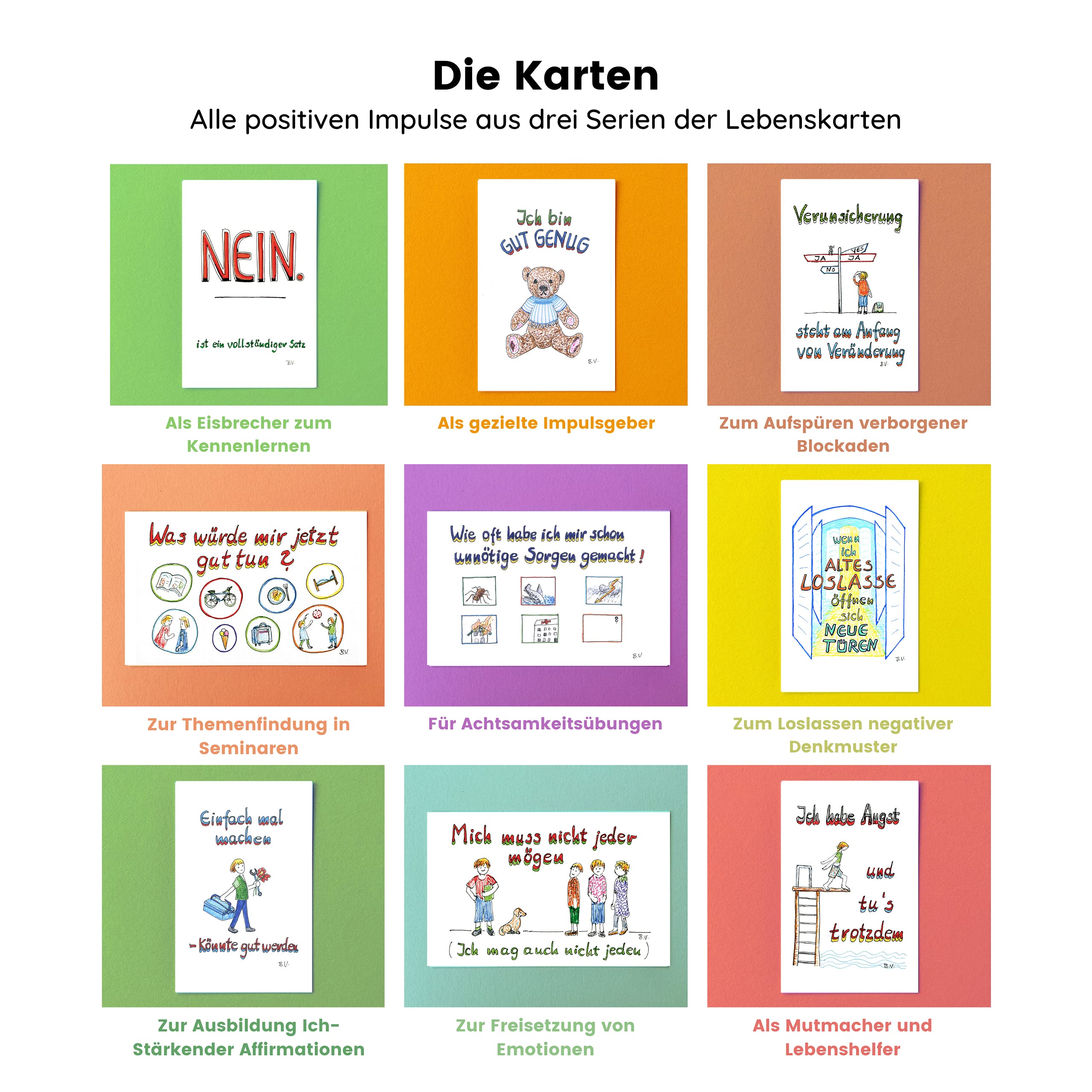 Gesamtpaket Lebenskarten (Serien 1-3) Professionelle Therapiebox, 264 Coaching Karten & Gesprächskarten für Beratung & persönliche Entwicklung,Krisenbewältigung, Arbeit mit dem inneren Kind