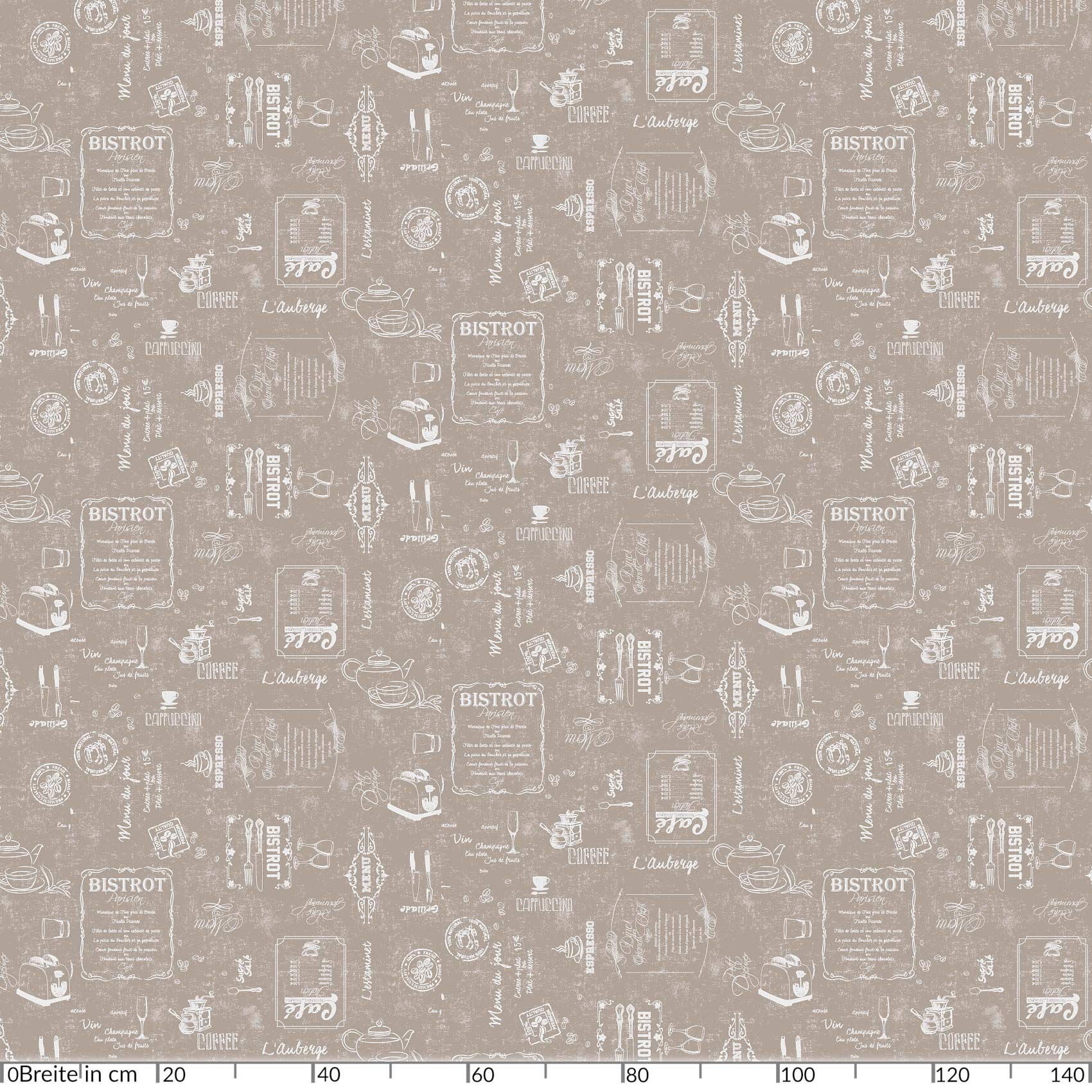 ANRO Tovaglia Cerata, Lavabile, caffè, Croissant, Beige, 160 x 140 cm