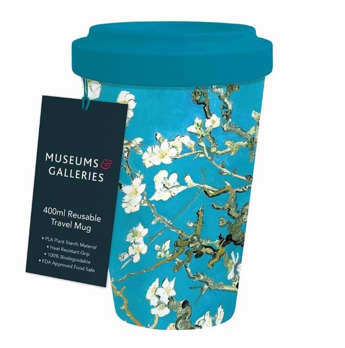 Museums & Galleries 400ml Reusable Travel Mug - Van Gogh Almond Blossom Design - Sustainable Kitchenware Gift Idea